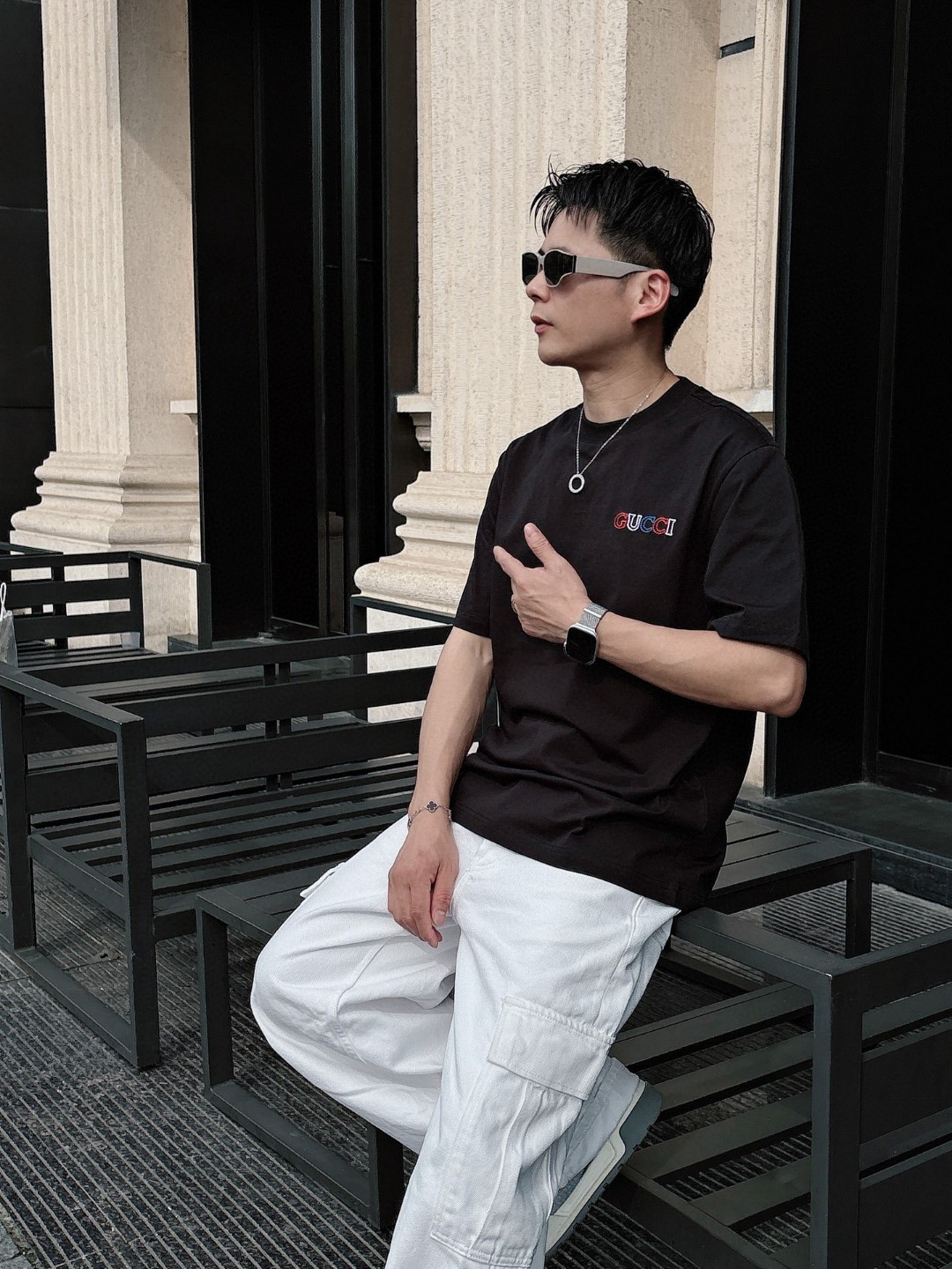 古奇🌾、🆕2026春夏新品发售新品短袖T恤，面料采用新疆长绒棉，温儒柔软 细腻柔软 上身自然是舒适 凉爽