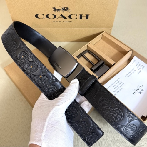 Coach Men's Reversible Belt, Double Buckle, 38mm, Italian Leather, Black 1 Coach Men's Reversible Belt, Double Buckle, 38mm, Italian Leather, Black