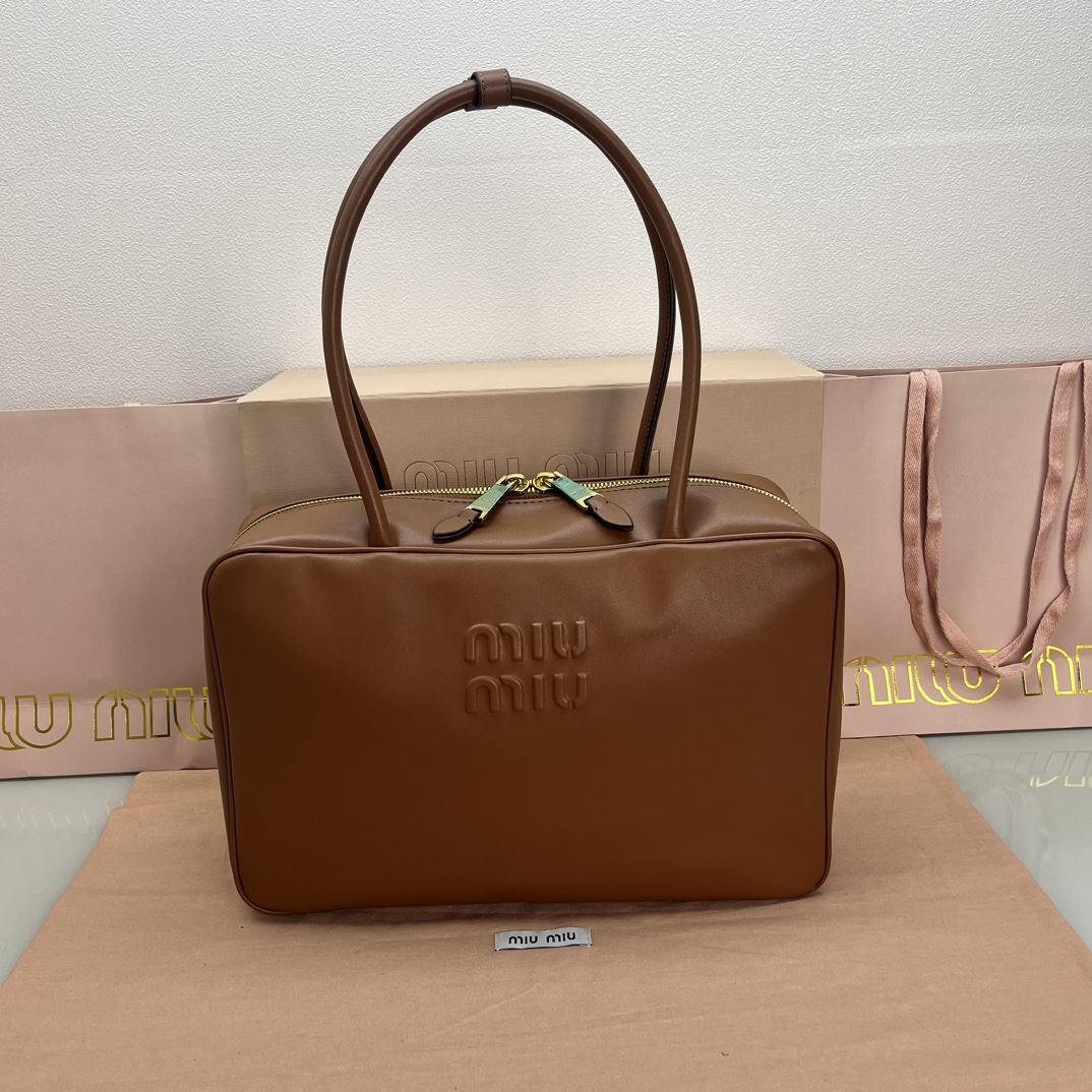 Perfect Quality Designer Replica
 MiuMiu Bags Briefcase Splicing Calfskin Cotton Cowhide Fashion Casual