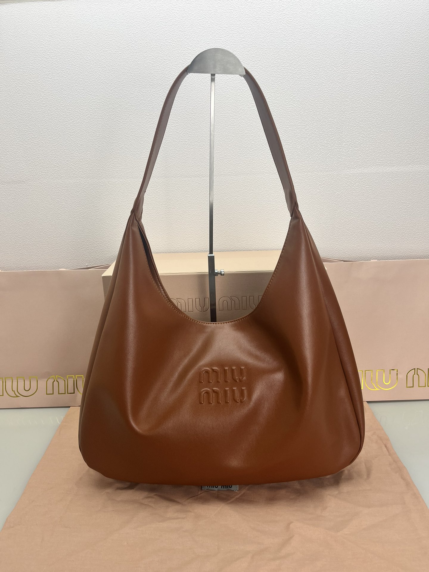 MiuMiu Tote Bags Sewing Calfskin Cowhide Silk