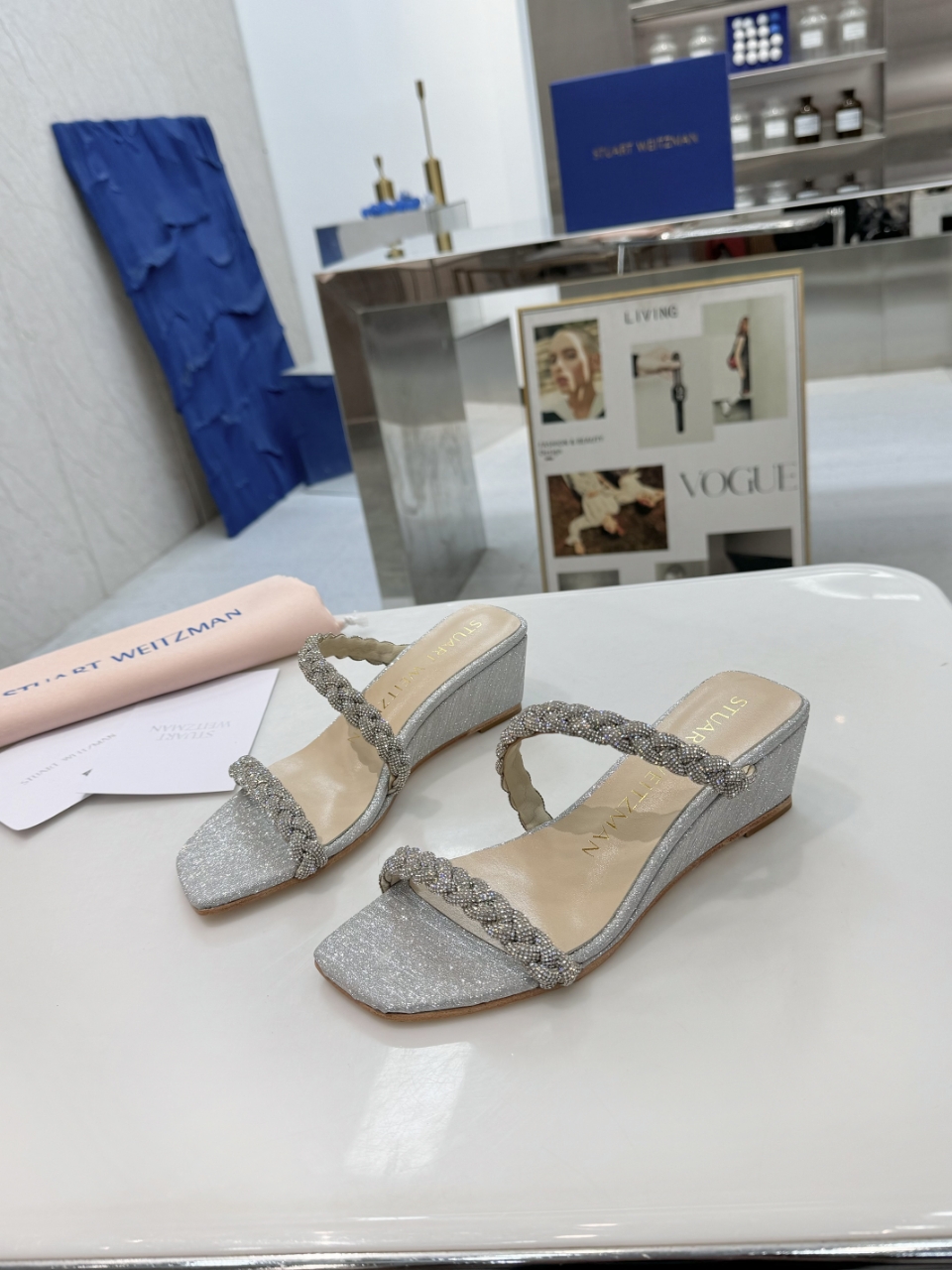 NO:422591,SW 2025 new model crystal double-belt sandals wedge sandals three colors available silver light gold gun color heel height 5cm size 34-40 (34 40 customized), slippers, stuart weitzman, sandals, slippers19860909SW 2025新款 水晶双带钻 凉鞋坡跟凉拖 三色可选 银色 浅金色 枪色 跟高 5cm 码数 34-40（34 40订做）,拖鞋,stuart weitzman,sandals,slippers,Women's Shoes