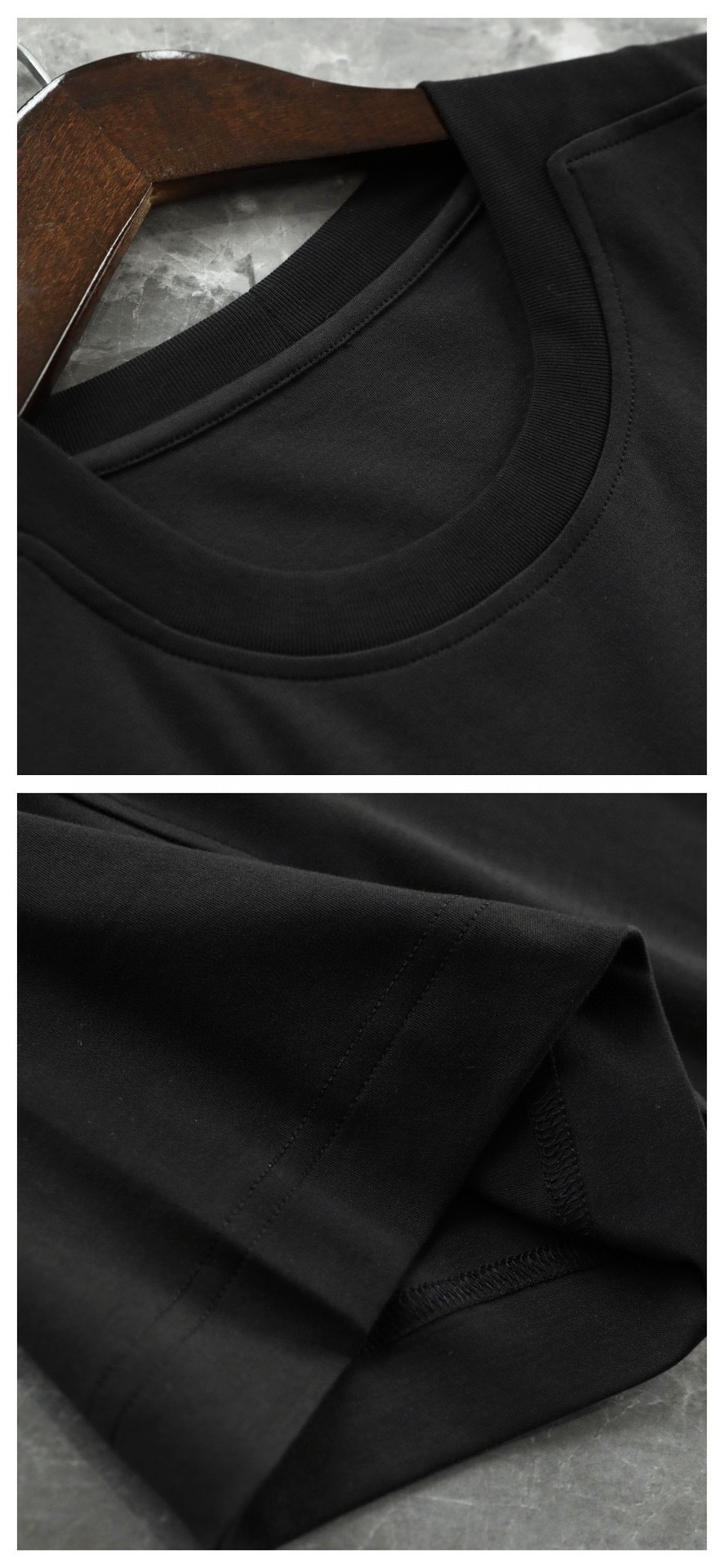 LP春夏新款双股纯棉材质基础圆领短袖T恤该T恤采用了50支双股170克100%纯棉材质和1*1索罗纳罗纹