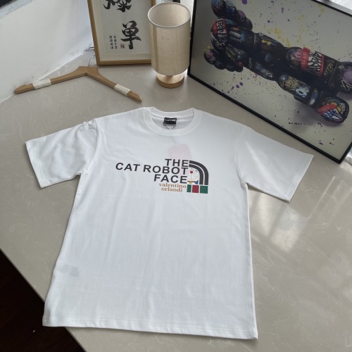 Cat Robot Face Valentino Orlandi White Graphic Print Unisex T-Shirt 1 Cat Robot Face Valentino Orlandi White Graphic Print Unisex T-Shirt