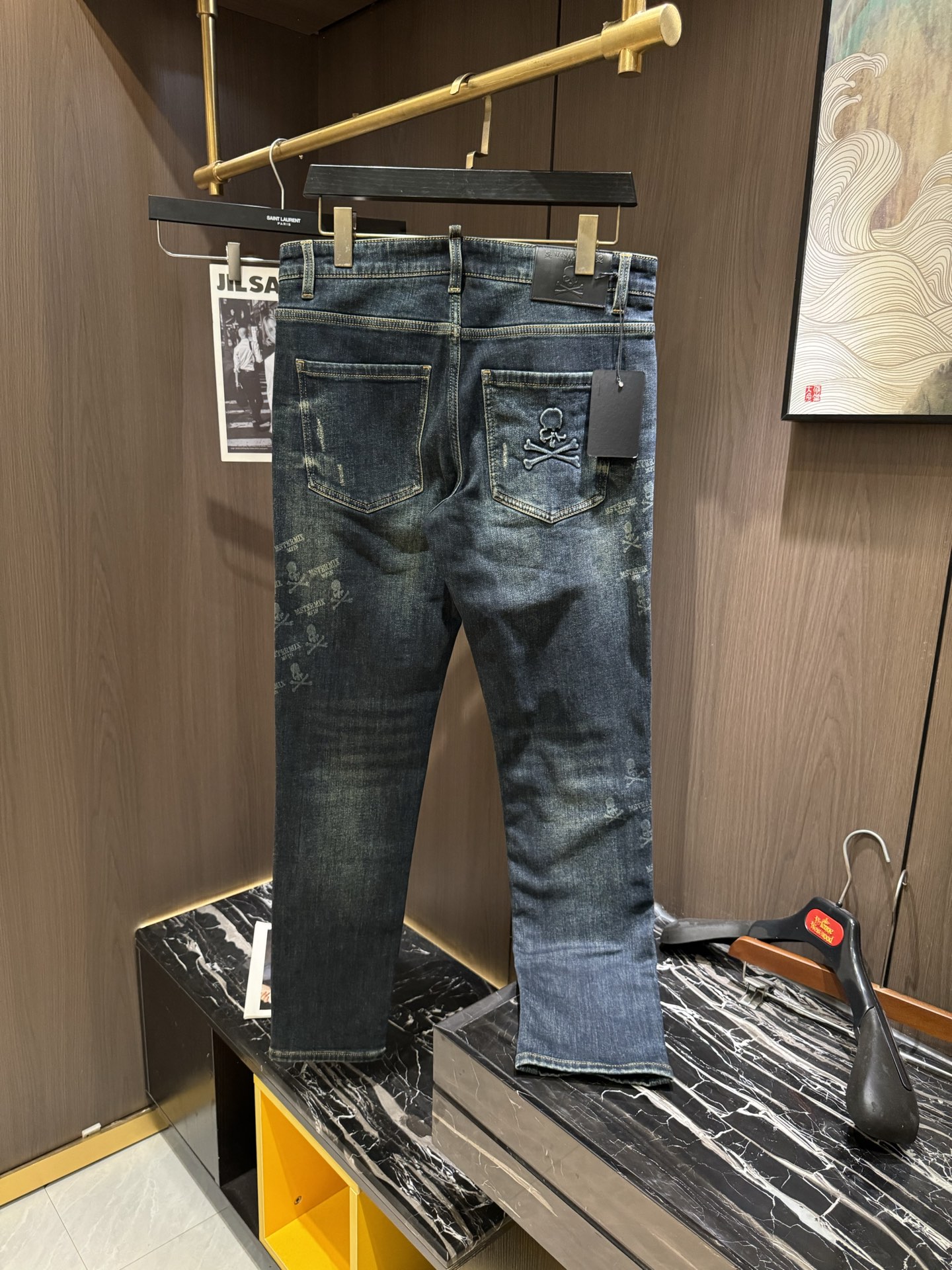 Luxury MJ Cowboy Jeans: High Quality, Flexible Fabric, Unique Water-Washing Process - 图片 3