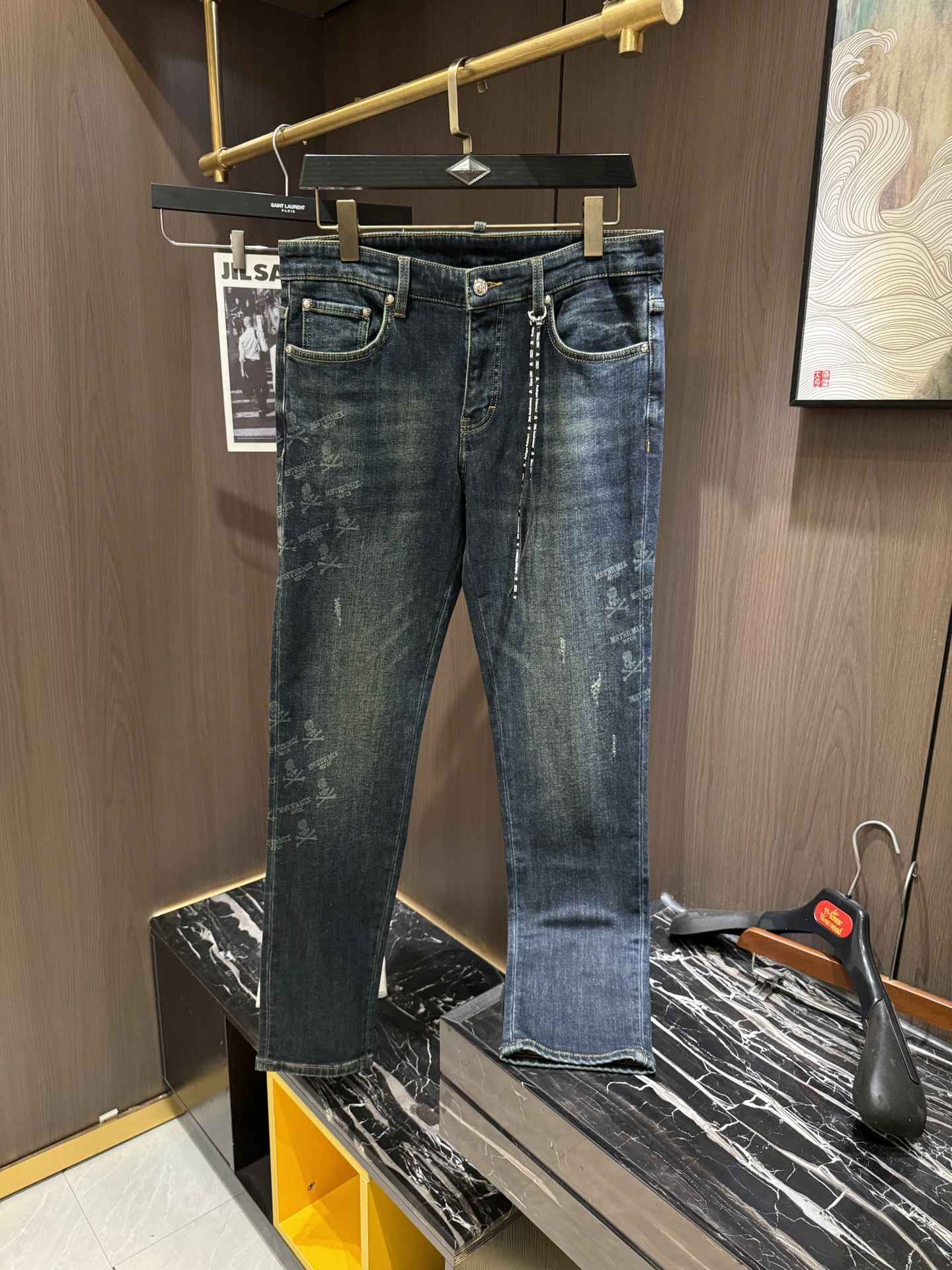 Luxury MJ Cowboy Jeans: High Quality, Flexible Fabric, Unique Water-Washing Process - 图片 2
