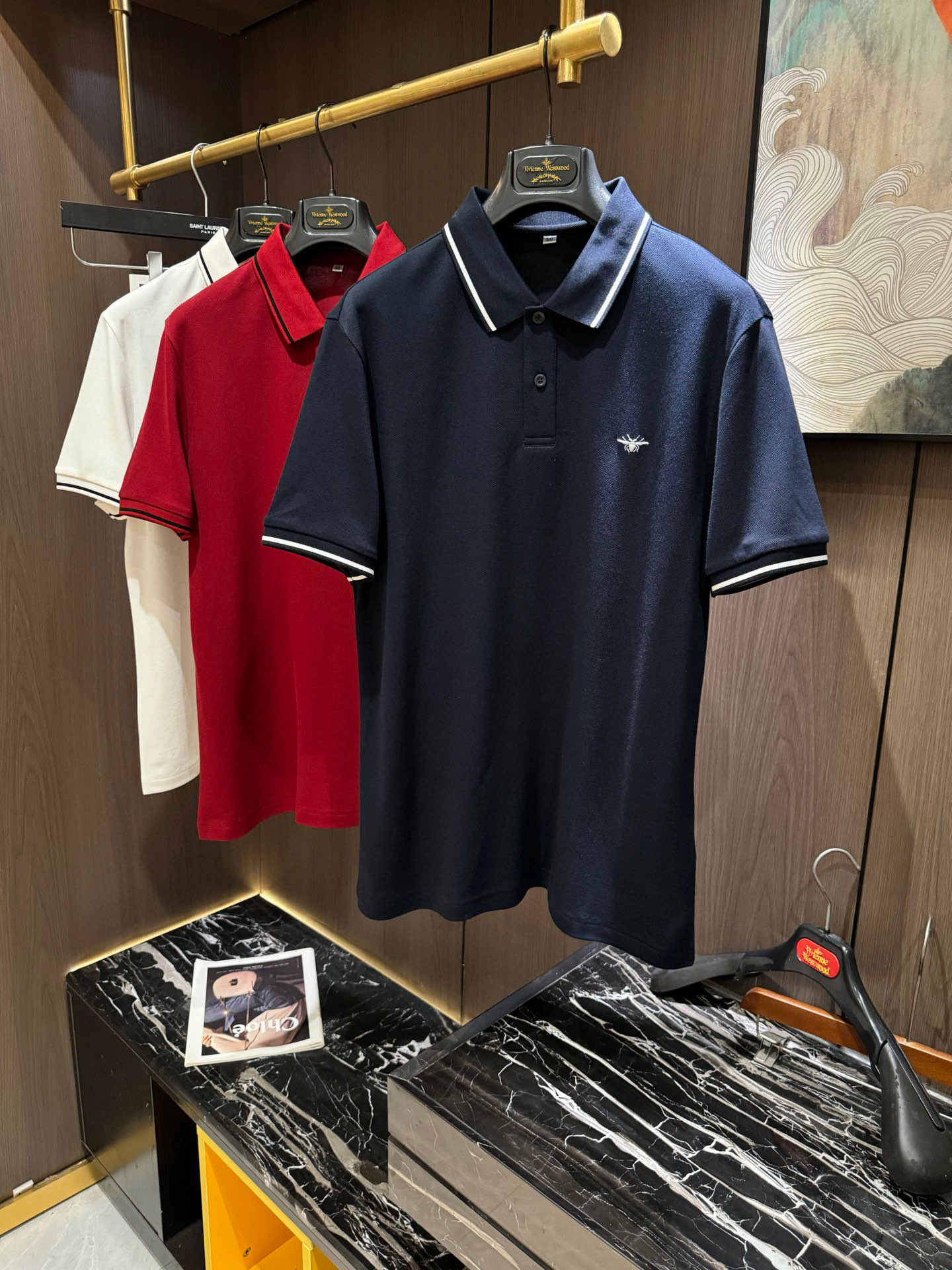 NO:160824,CD25S Spring and Summer Men's POLO Iconic LOGO logo on the chest overall is very light business and casual!  !  Customer-supplied bead flooring cotton, the upper body is light, comfortable and smooth, and it is definitely a piece that makes you feel worthwhile!  !  !  Code number M-3XL, alexander wang19860909CD25S春夏男士POLO 胸前标志性LOGO徽标 整体非常的轻商务休闲！！客供珠地棉,上身轻盈舒适顺滑 到手绝对让你觉得物有所值的一件单品！！！码数M-3XL,,alexander wang,Men's clothing