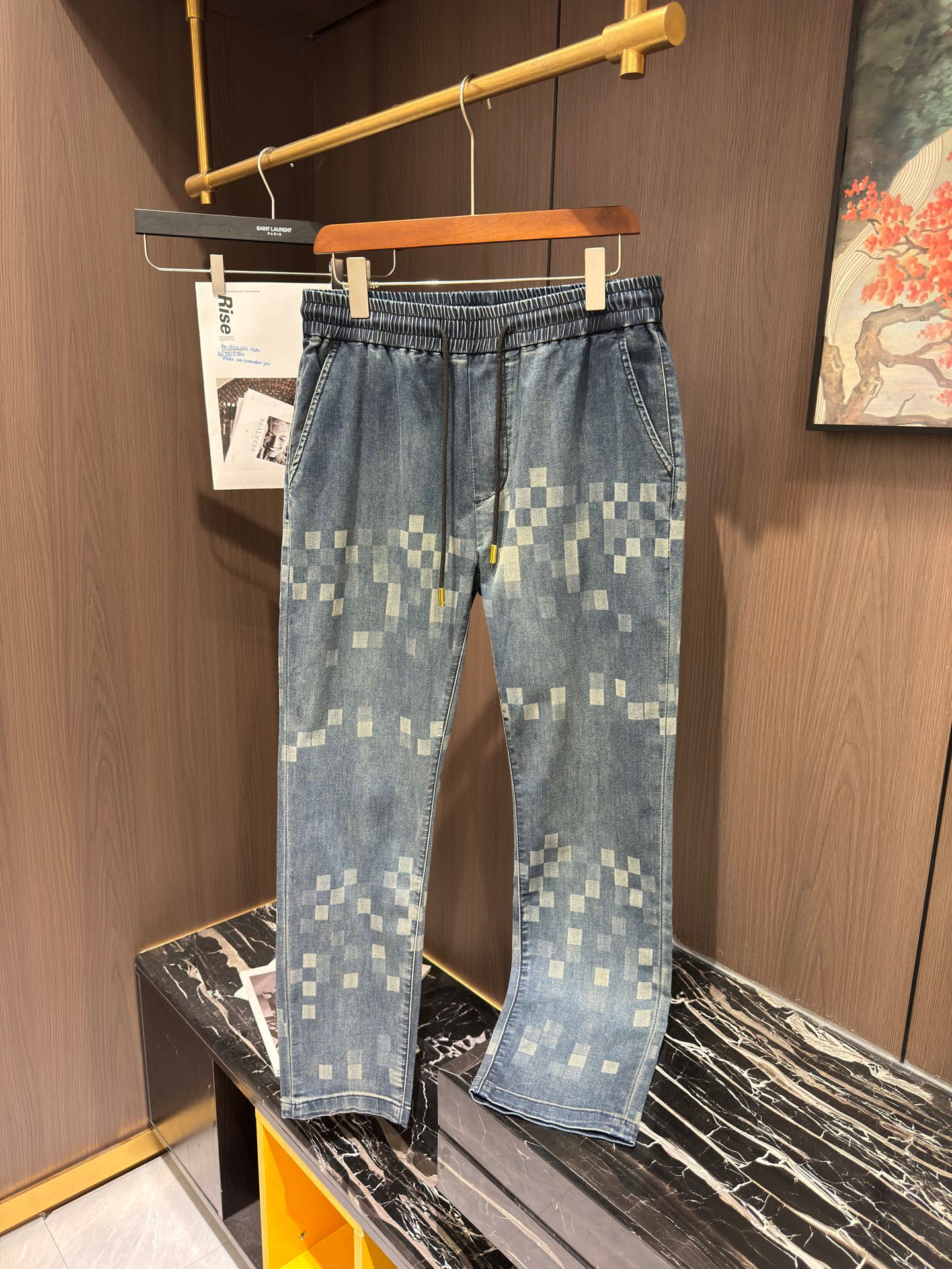 NO:550957,LV25S spring and summer men's casual elastic jeans..... Size M-3XL, louis vuitton, jeans, alexander wang19860909LV25S春夏男士休闲松紧牛仔裤.....码数M-3XL,,louis vuitton,jeans,alexander wang,Men's clothing
