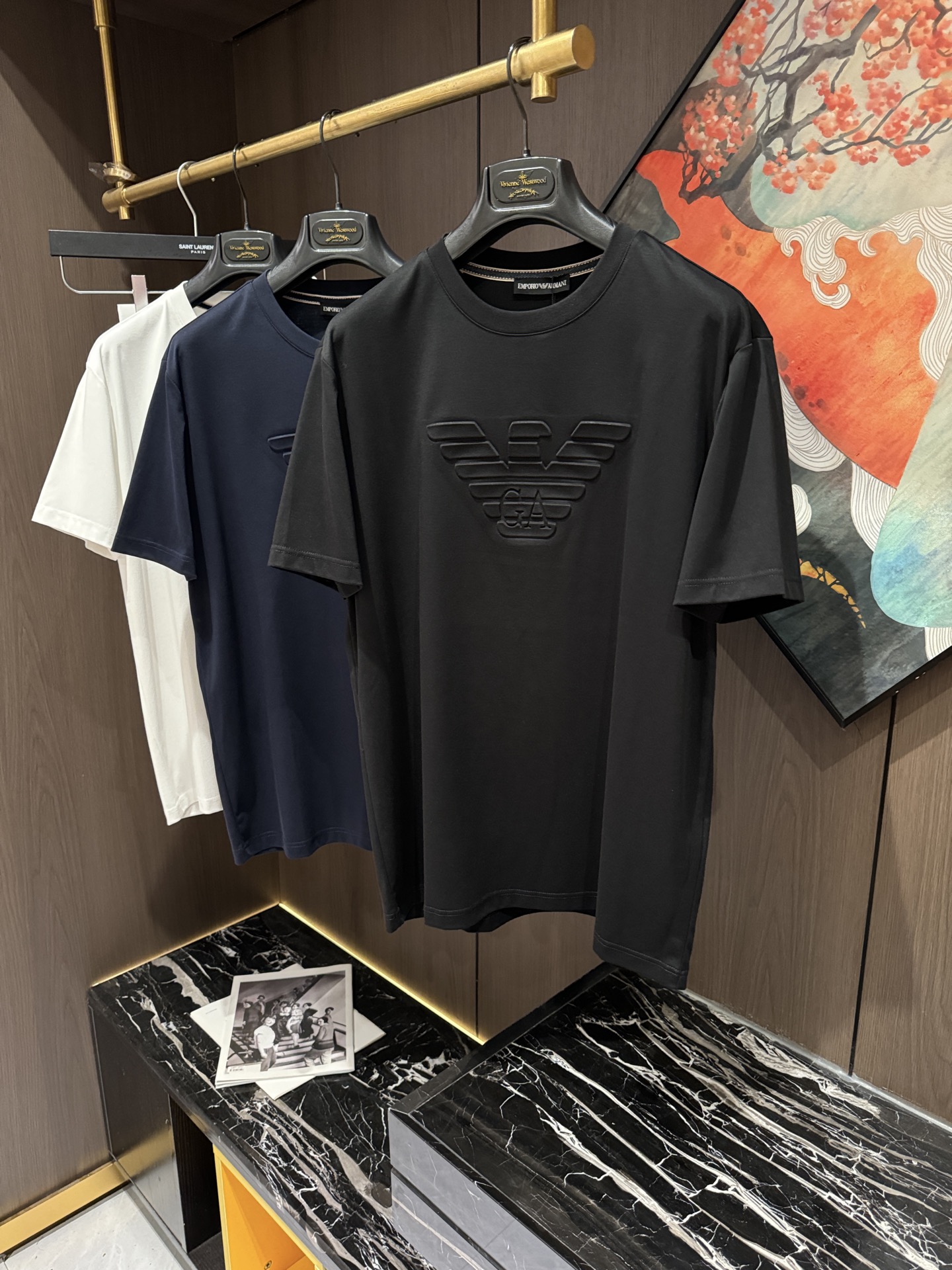 NO:496440,EA 25S summer new casual round neck short sleeves, size M-4XL, T-shirt, alexander wang19860909EA 25S夏季新款休闲圆领短袖,码数M-4XL,,T-shirt,alexander wang,Men's clothing