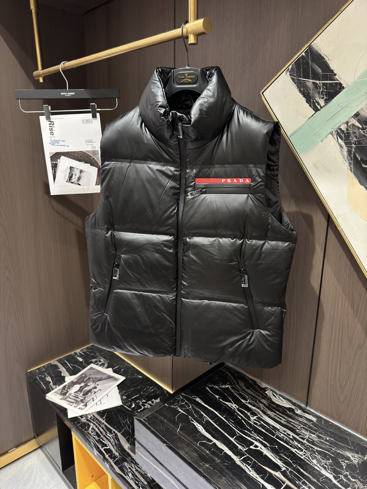 NO:608044,PRA25S new men's casual stand collar down vest...Size S-2XL,,prada,down jacket,alexander wang19860909PRA25S新款男士休闲立领羽绒马甲……码数S-2XL,,prada,down jacket,alexander wang,Men's clothing