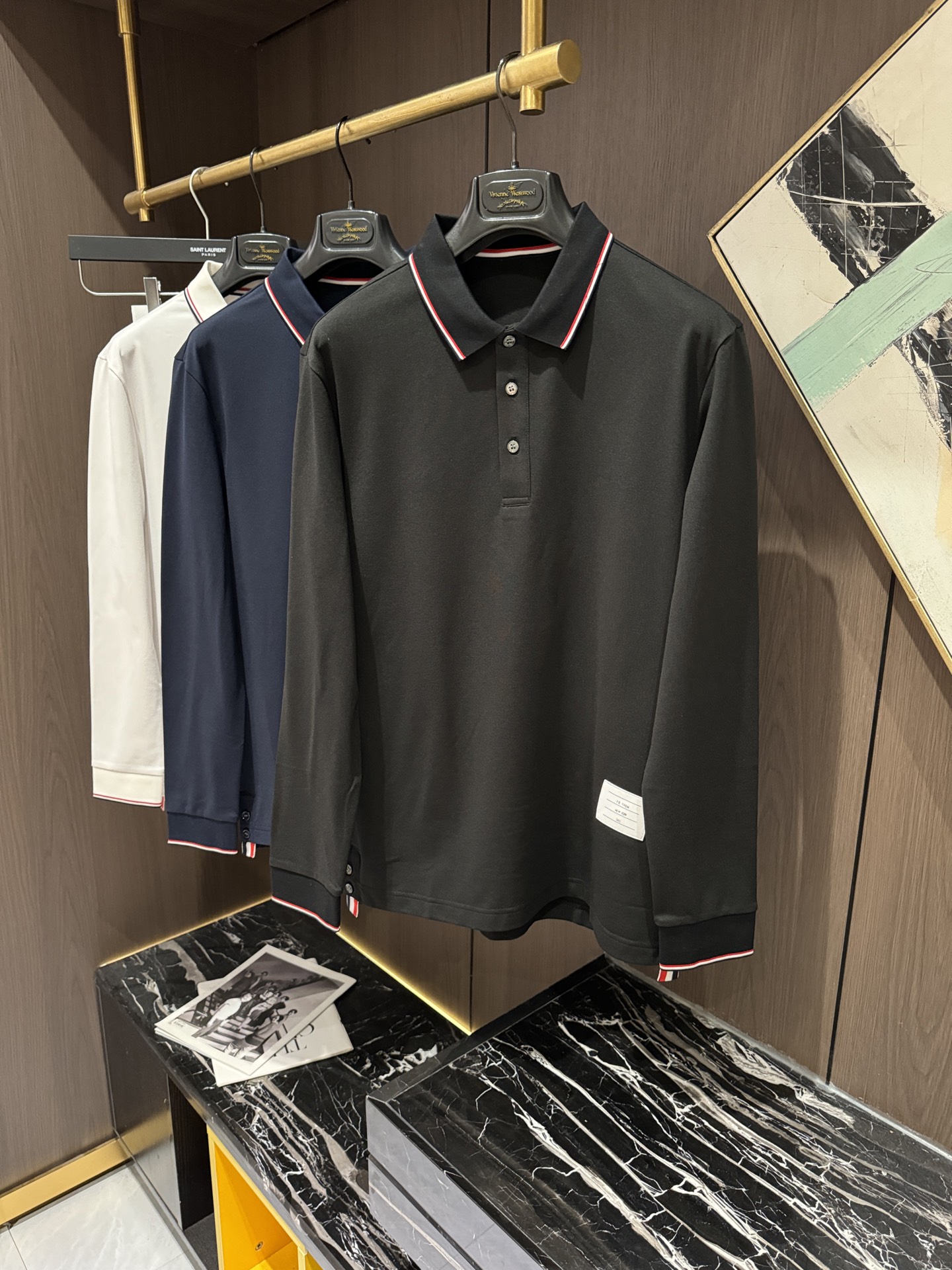 NO:573887,TB25S new men's casual lapel long sleeve POLO, size M-3XL,,alexander wang19860909TB25S新款男士休闲翻领长袖POLO,码数M-3XL,,alexander wang,Men's clothing