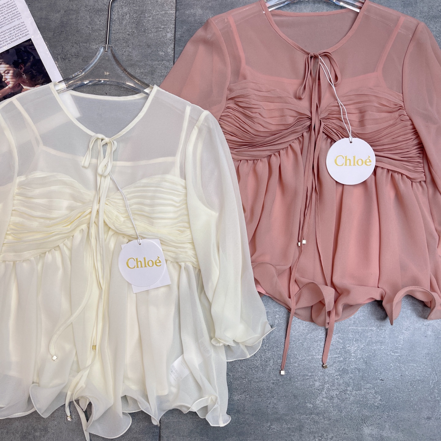 High-End Women’s Suit: Silk Blend, Pink and Almond, Various Sizes. - 图片 1