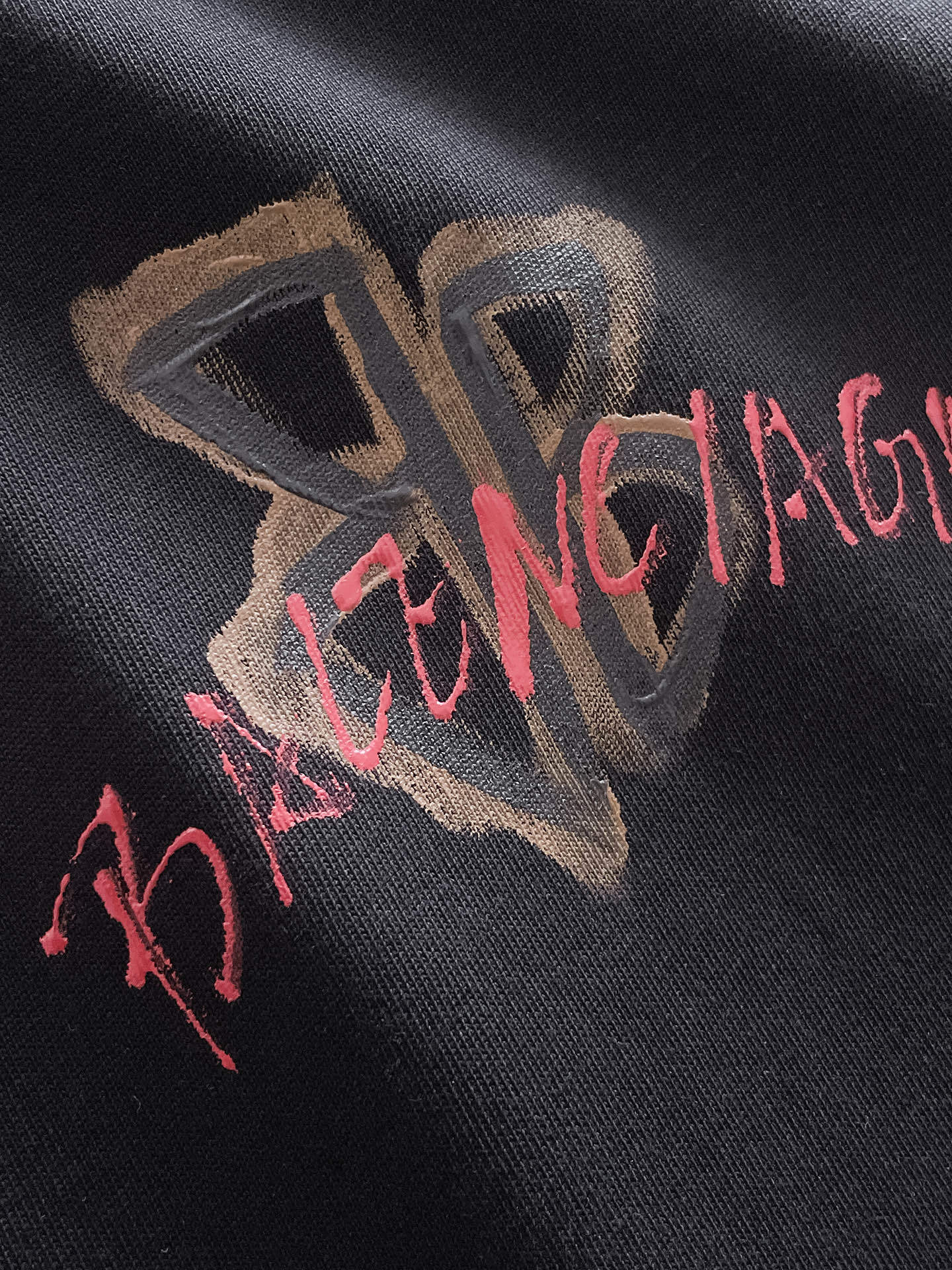 巴黎世*BALENCIAGA 25SS春夏新款首发专柜最新款短袖圆领T恤 手绘高端订制 设计前卫时尚!