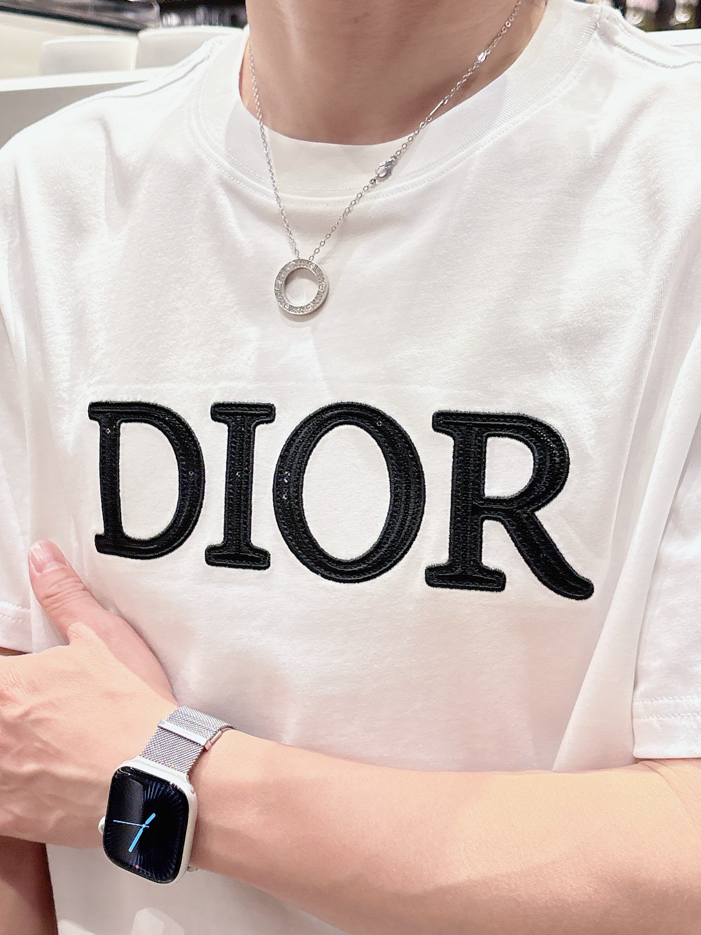 迪*DIOR 25SS春夏新款首发专柜最新款短袖圆领T恤 高端订制 设计前卫时尚！品牌logo重工艺设计