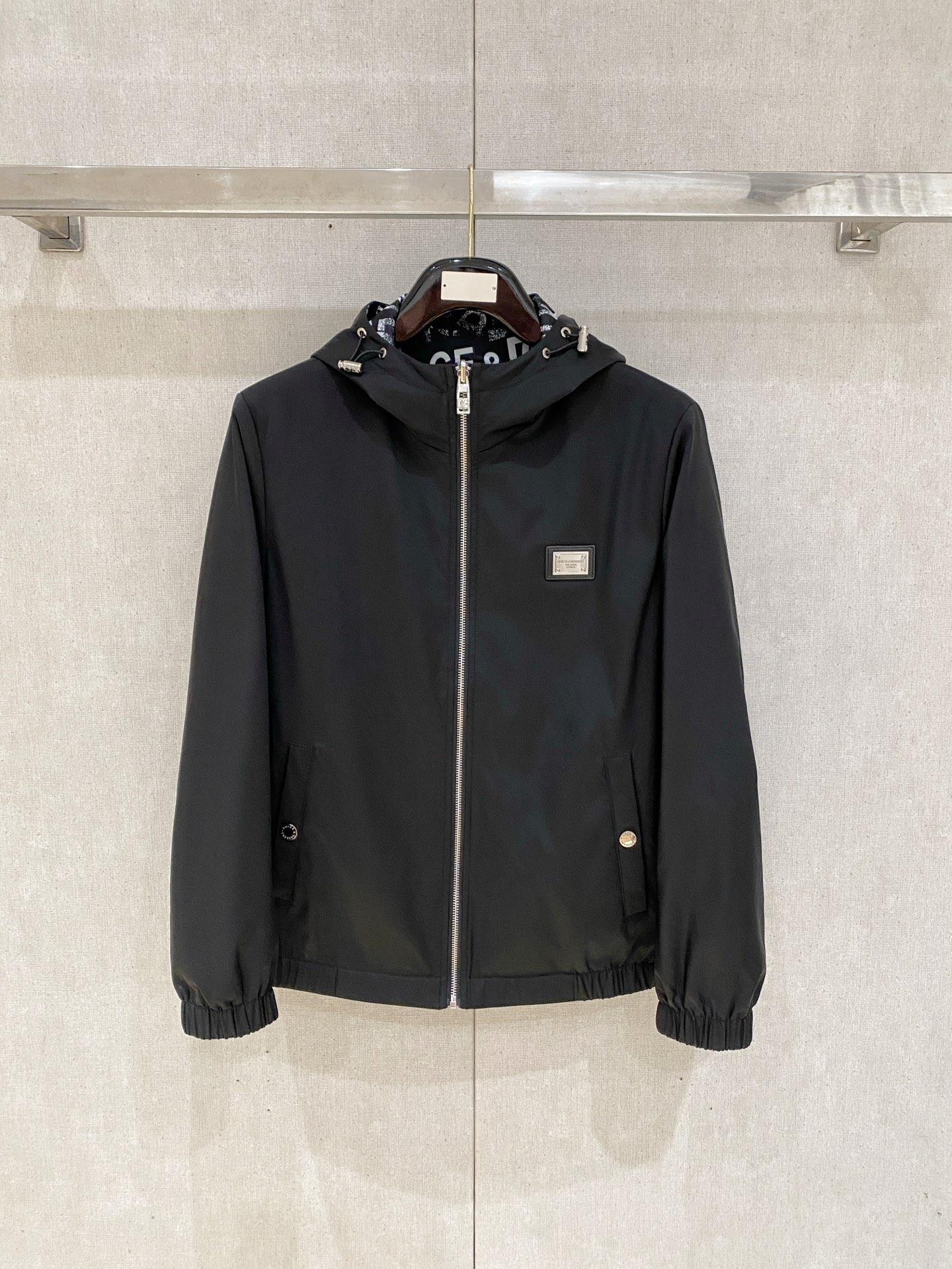 Dolce and Gabbana Black Hooded Zip Jacket