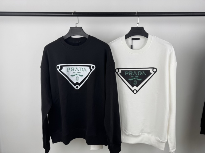 Prada Milano Logo Print Cotton Sweatshirt | Unisex, Comfortable, Stylish 1 Prada Milano Logo Print Cotton Sweatshirt | Unisex, Comfortable, Stylish