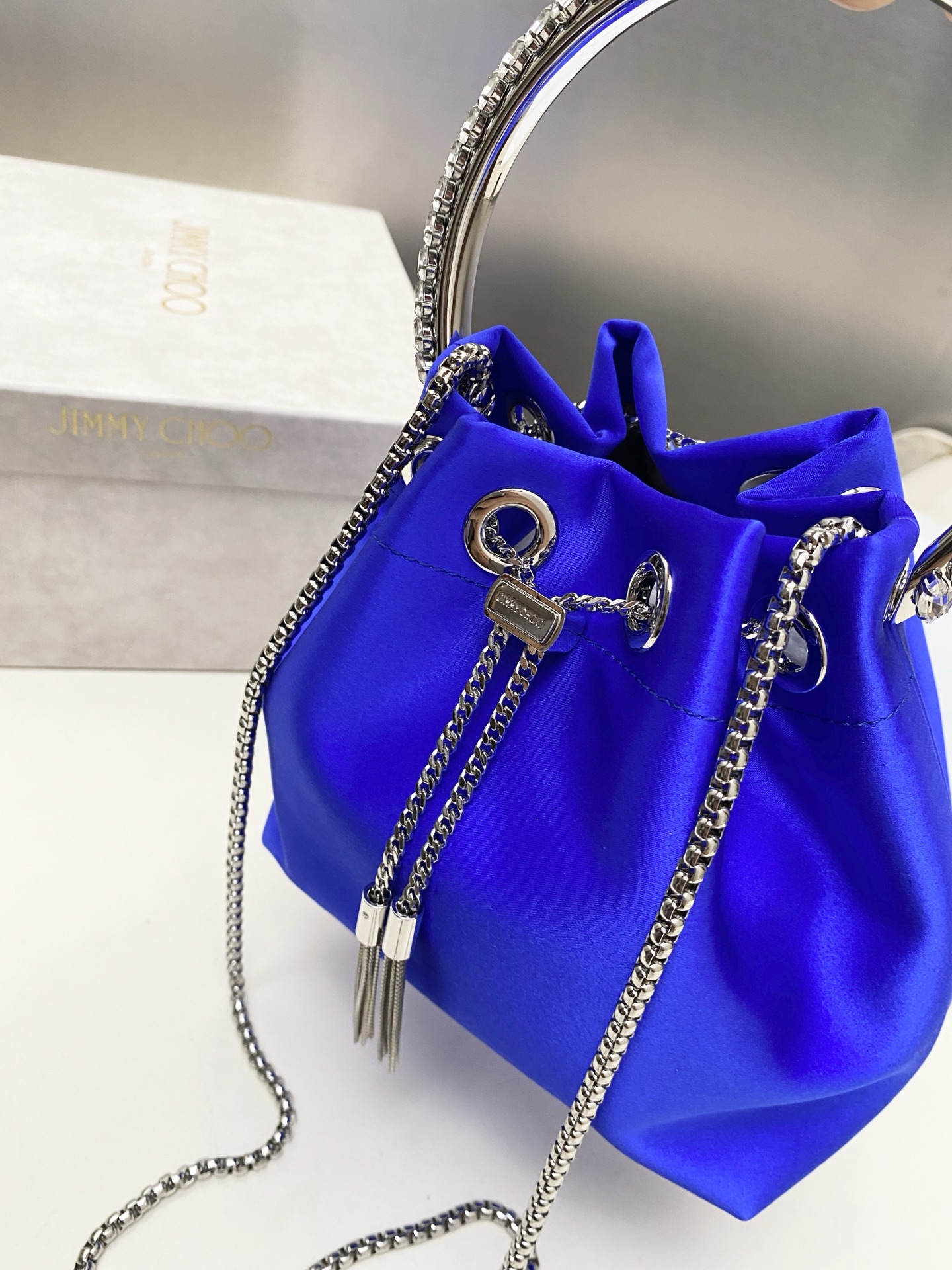 Jimmy Choo Bon Bon Satin Top Handle Bag with Crystal Bracelet Handle 5 i1753848325892 3025 0 3