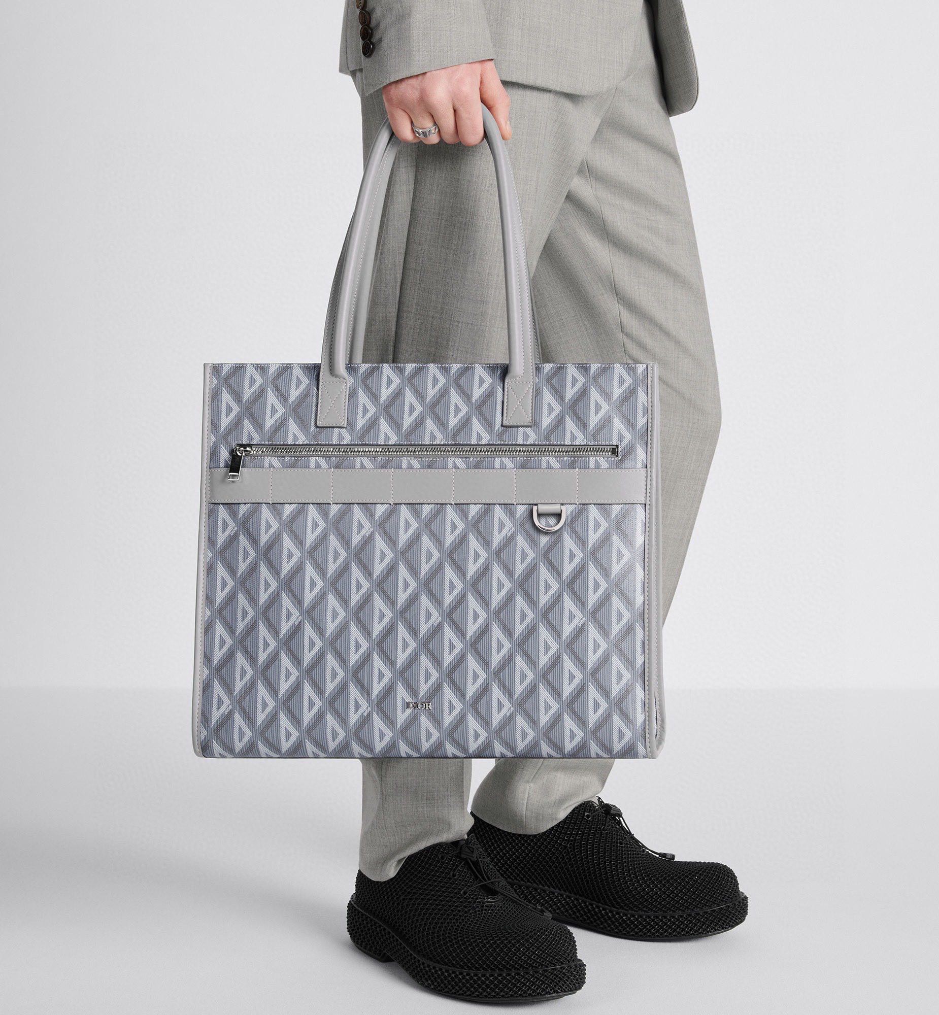Dior Safari Tote Bag CD Diamond Gray Canvas with Leather Details 10 i1703410495 4347 0