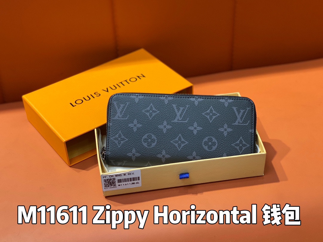 Louis Vuitton Zippy Horizontal Wallet Monogram Eclipse Canvas 12 i1726218668 509 0