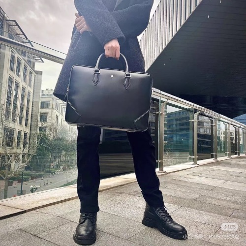 Montblanc Leather Briefcase, 38x28x8.5 cm - Stylish and Functional 1 Montblanc Leather Briefcase, 38x28x8.5 cm - Stylish and Functional
