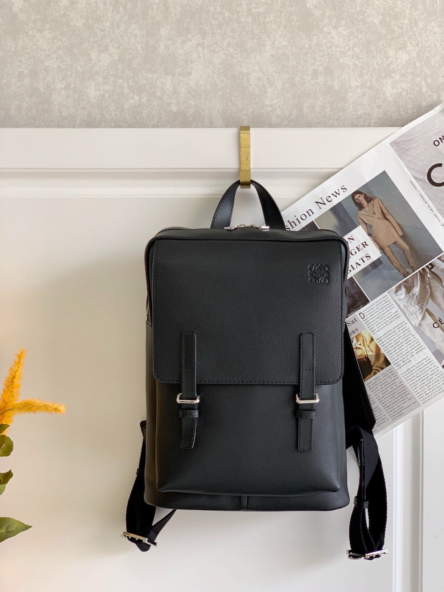 Loewe Military Backpack in Black Leather, Anagram Embossed, 39 x 28.5 x 11 cm 11 i1751186273763 7972 0 9