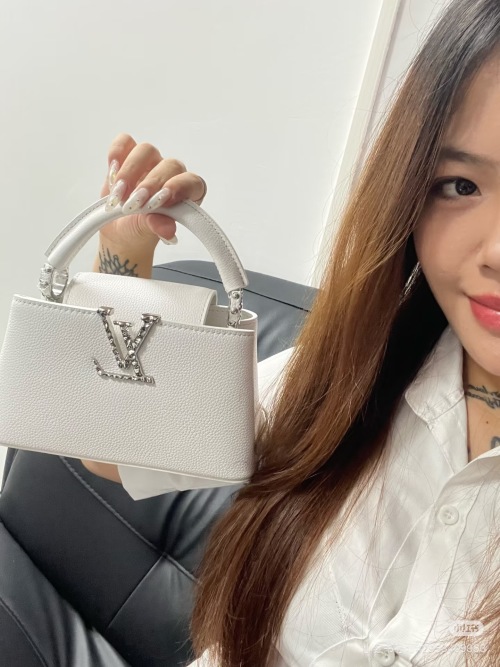 Louis Vuitton Cap Mini White Leather Top Handle Bag, A Girl's Best Friend 1 Louis Vuitton Cap Mini White Leather Top Handle Bag, A Girl's Best Friend