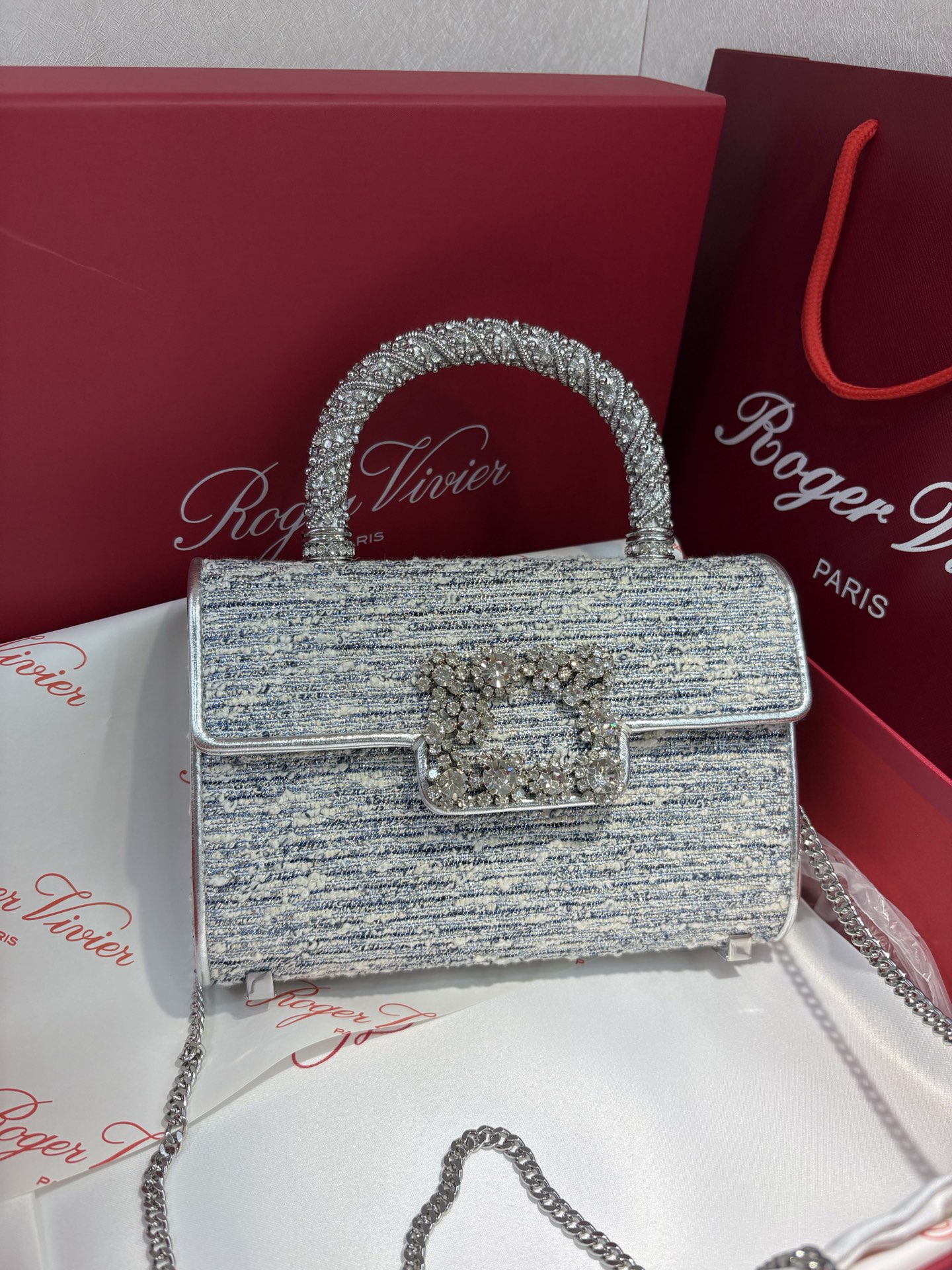 Roger Vivier Crystal-Embellished Tweed Handbag - Iconic Style & Elegance 2 i1760012775005 1864 0 1