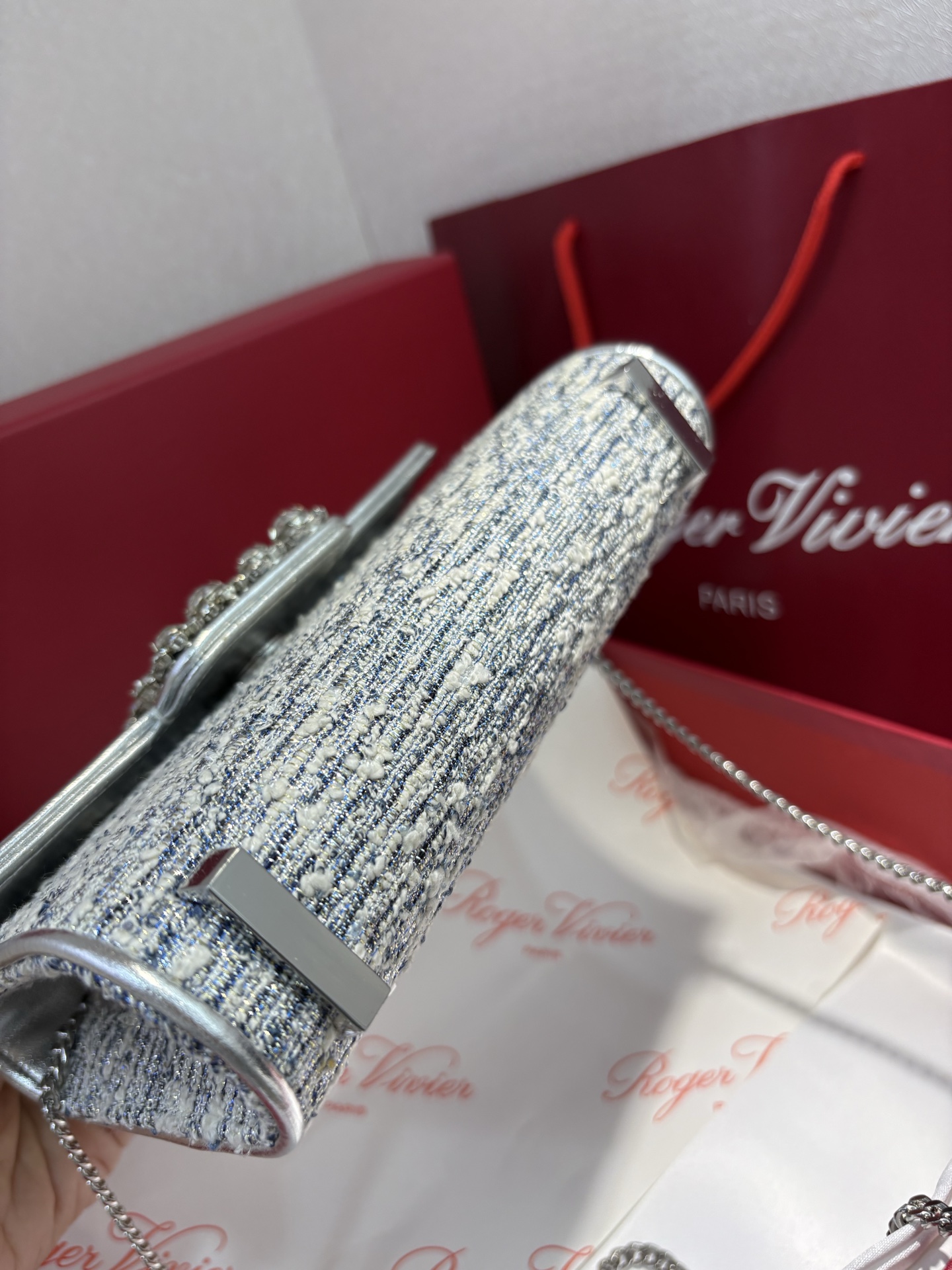 Roger Vivier Crystal-Embellished Tweed Handbag - Iconic Style & Elegance 4 i1760012775005 2262 0 3