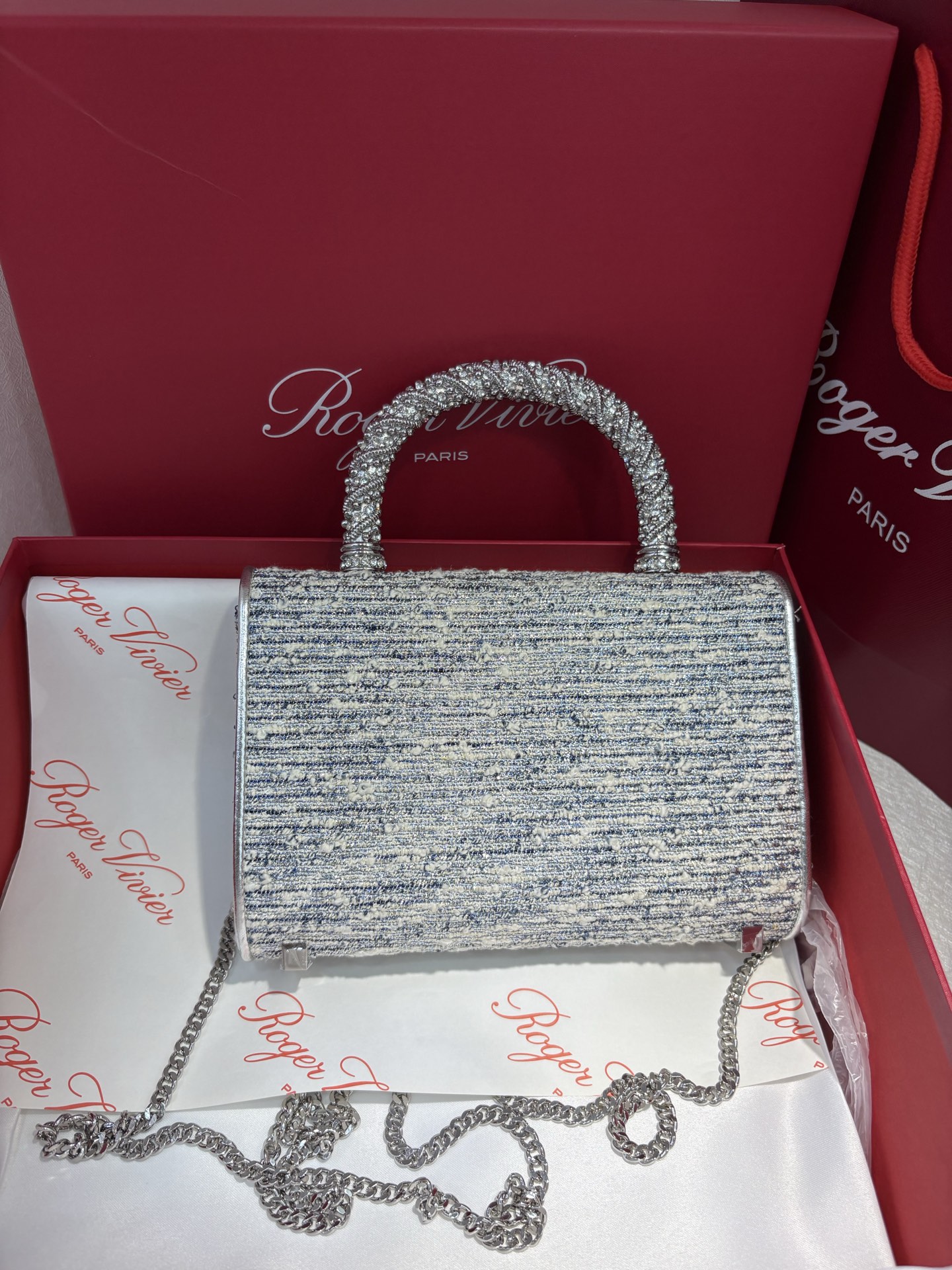 Roger Vivier Crystal-Embellished Tweed Handbag - Iconic Style & Elegance 7 i1760012775005 8973 0 6