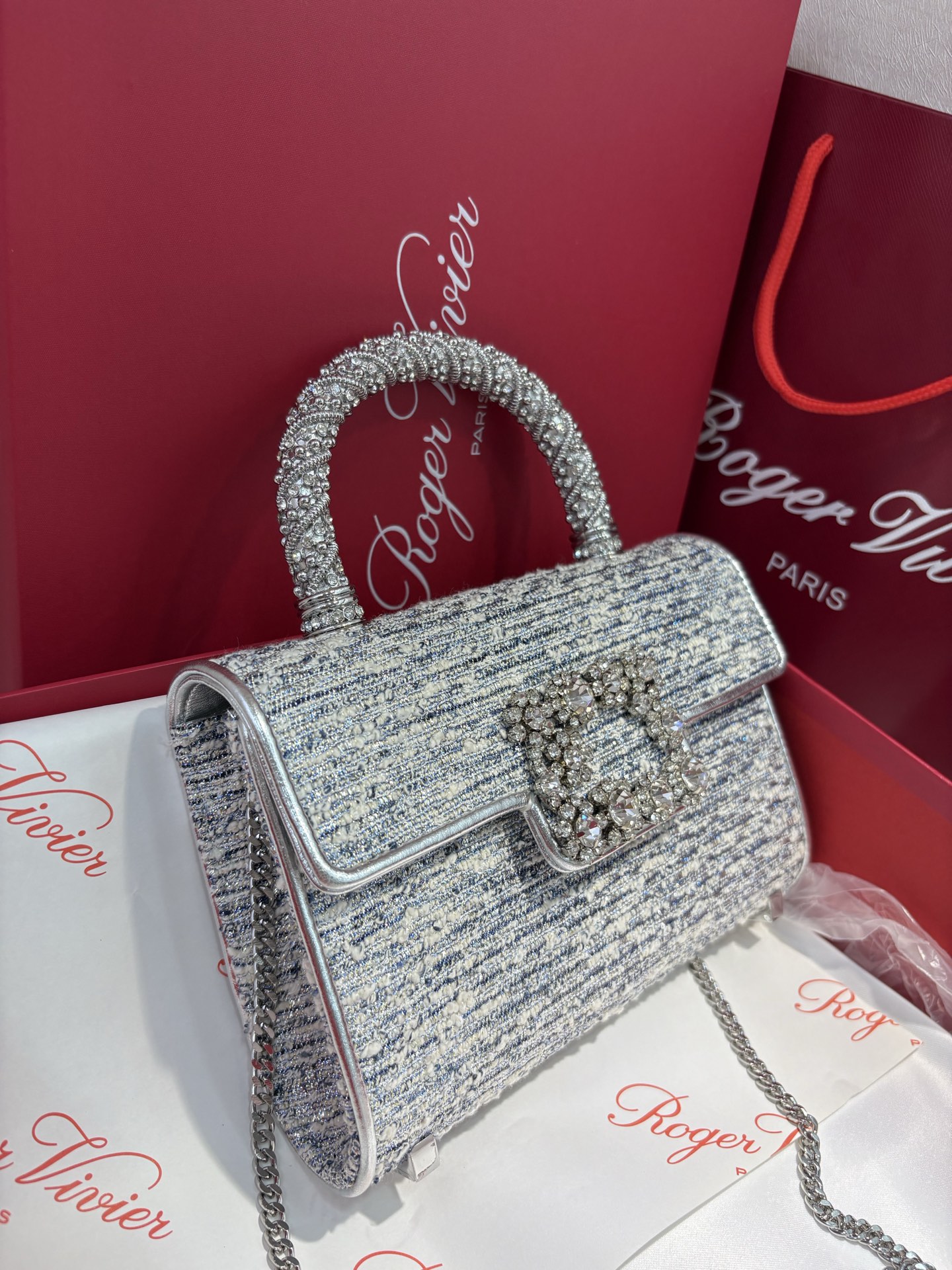 Roger Vivier Crystal-Embellished Tweed Handbag - Iconic Style & Elegance 5 i1760012777384 2885 0 4