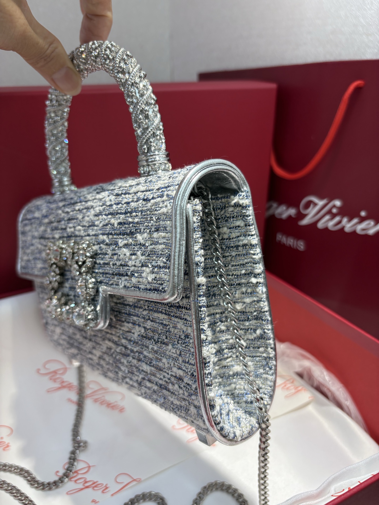 Roger Vivier Crystal-Embellished Tweed Handbag - Iconic Style & Elegance 6 i1760012777391 4668 0 5