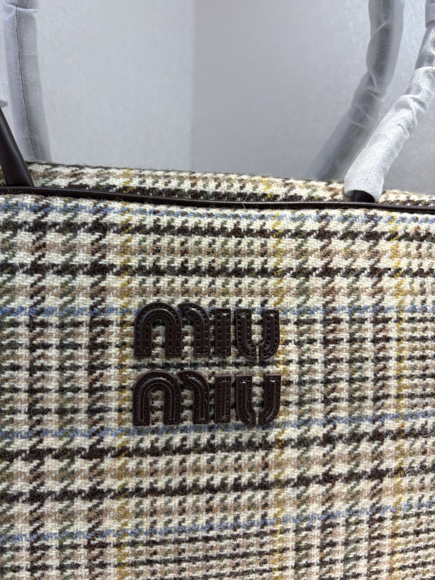 Miu Miu Houndstooth Patterned Satchel, 34cm x 23cm x 12cm, Style 5BB117 4 i1760068686424 1240 0 3