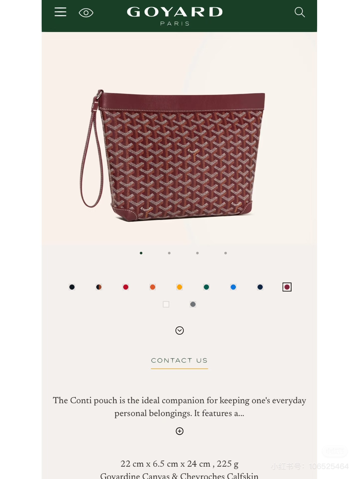 Goyard Conti Pouch Handbag with Wrist Strap - Elegant and Versatile