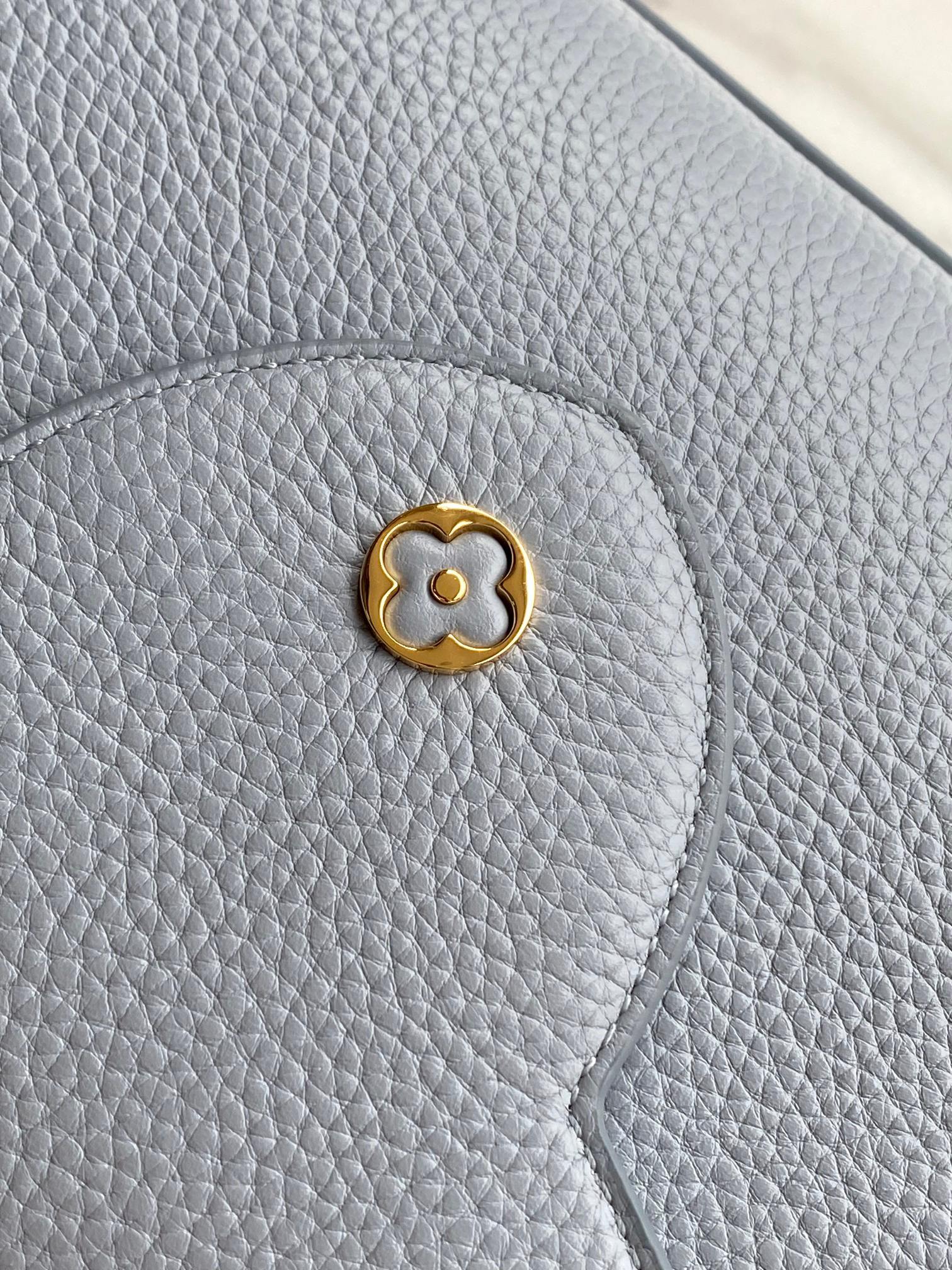 特级原厂皮M23199雾迷灰蓝贝壳扣升级版五金Capucines中号手袋组合搭配多种材质和纹理取材Tau