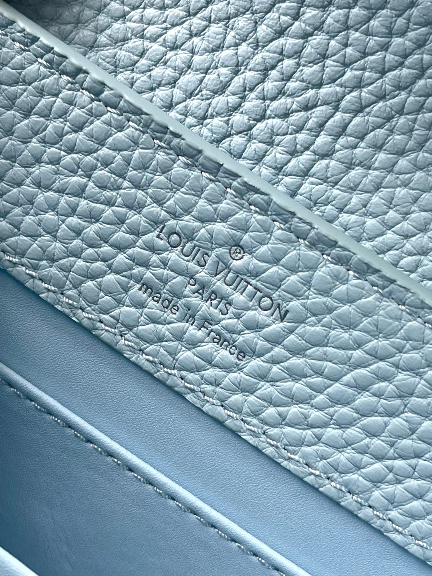 变码芯片版特级原厂皮M23082蓝色白贝壳扣全皮cap那英款系列七夕限定款/迷你CapucinesBB手