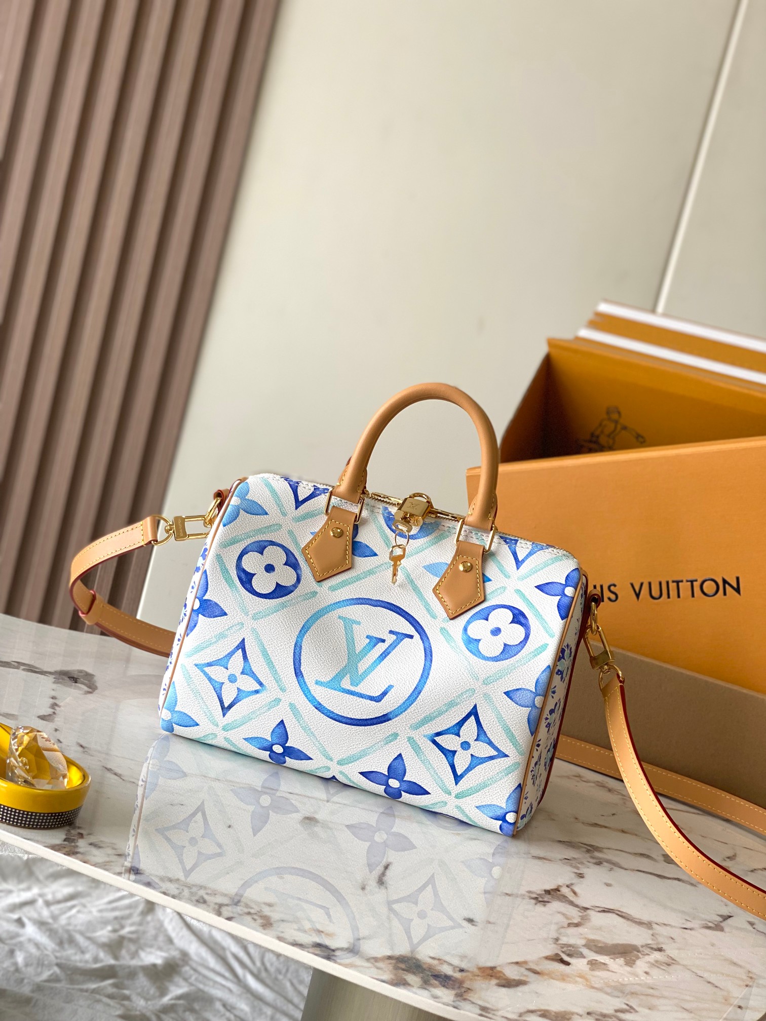 Louis Vuitton LV Speedy Tassen handtassen Online China
 Blauw Luchtblauw Al staal Zomercollectie