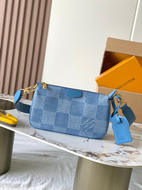 Louis Vuitton Speedy 18 Bandoulière Bag Denim with Gold-Tone Hardware 1 Louis Vuitton Speedy 18 Bandoulière Bag Denim with Gold-Tone Hardware