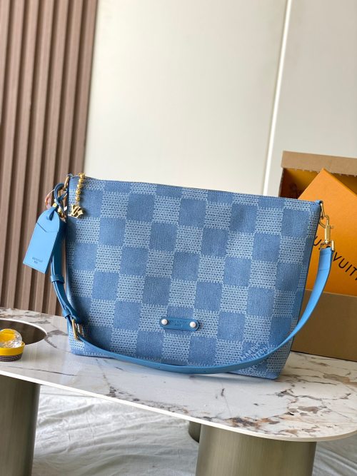 Louis Vuitton Vagabond Hobo Denim Bag,Blue, 38*35*12CM, Perfect for Everyday Use 1 Louis Vuitton Vagabond Hobo Denim Bag,Blue, 38*35*12CM, Perfect for Everyday Use