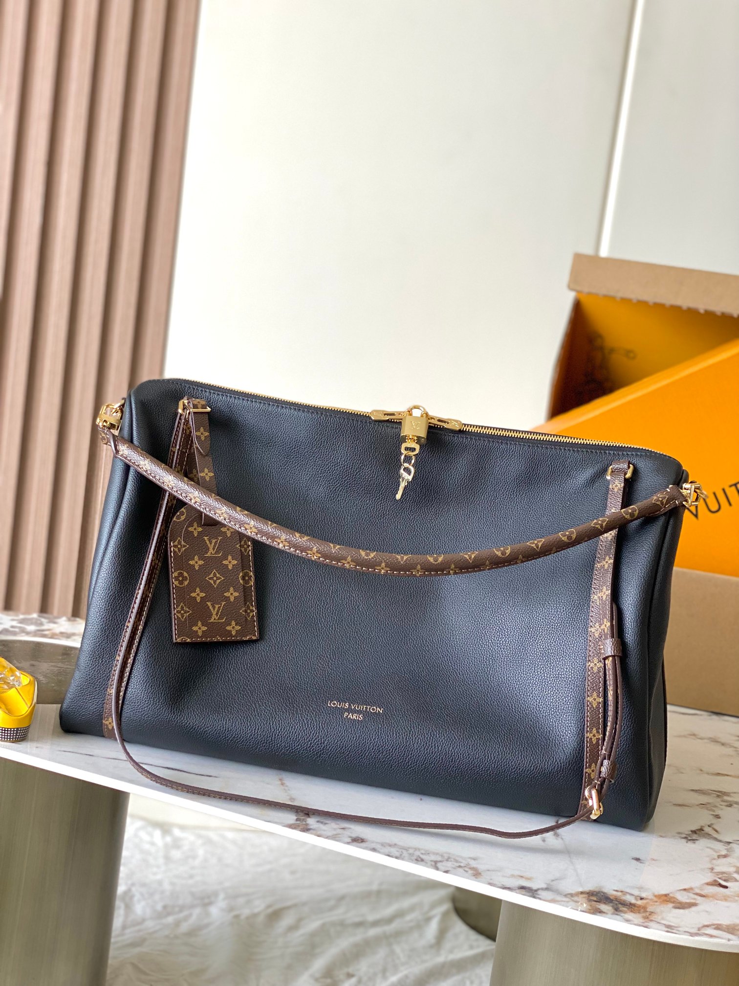 Louis Vuitton Essentials Large Tote Bag - Black Leather, Stylish & Functional
