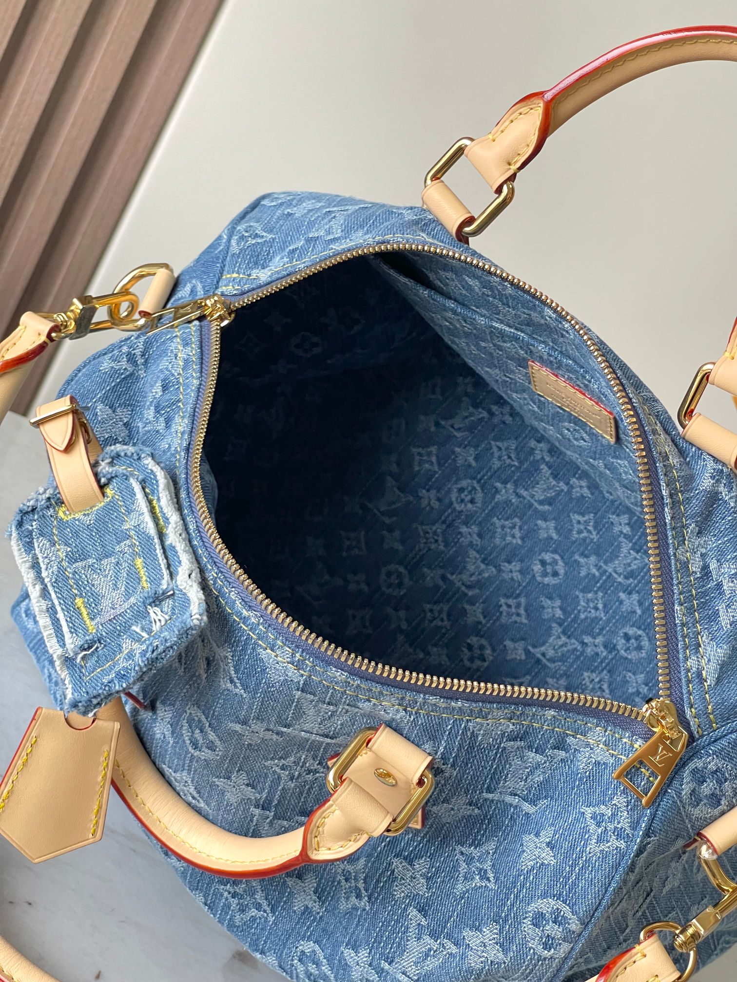 【特级MB163c芯片版原厂皮】 Speedy BANDOULIÈRE 30 | 丹宁牛仔 型号：M14430 材料：A