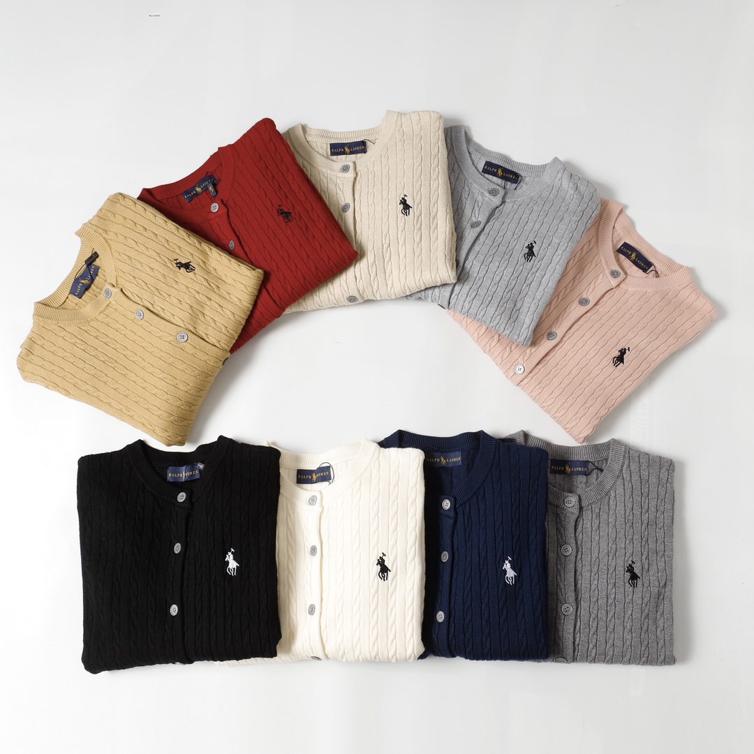 Ralph Lauren Embroidered Sweater Coat: Classic Style in Various Colors and Sizes - 图片 1