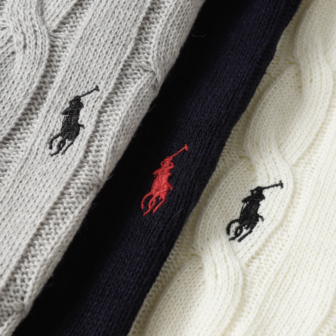 Ralph Lauren Classic Horse Logo Knit Jacket with Half Zipper, Various Sizes. - 图片 5