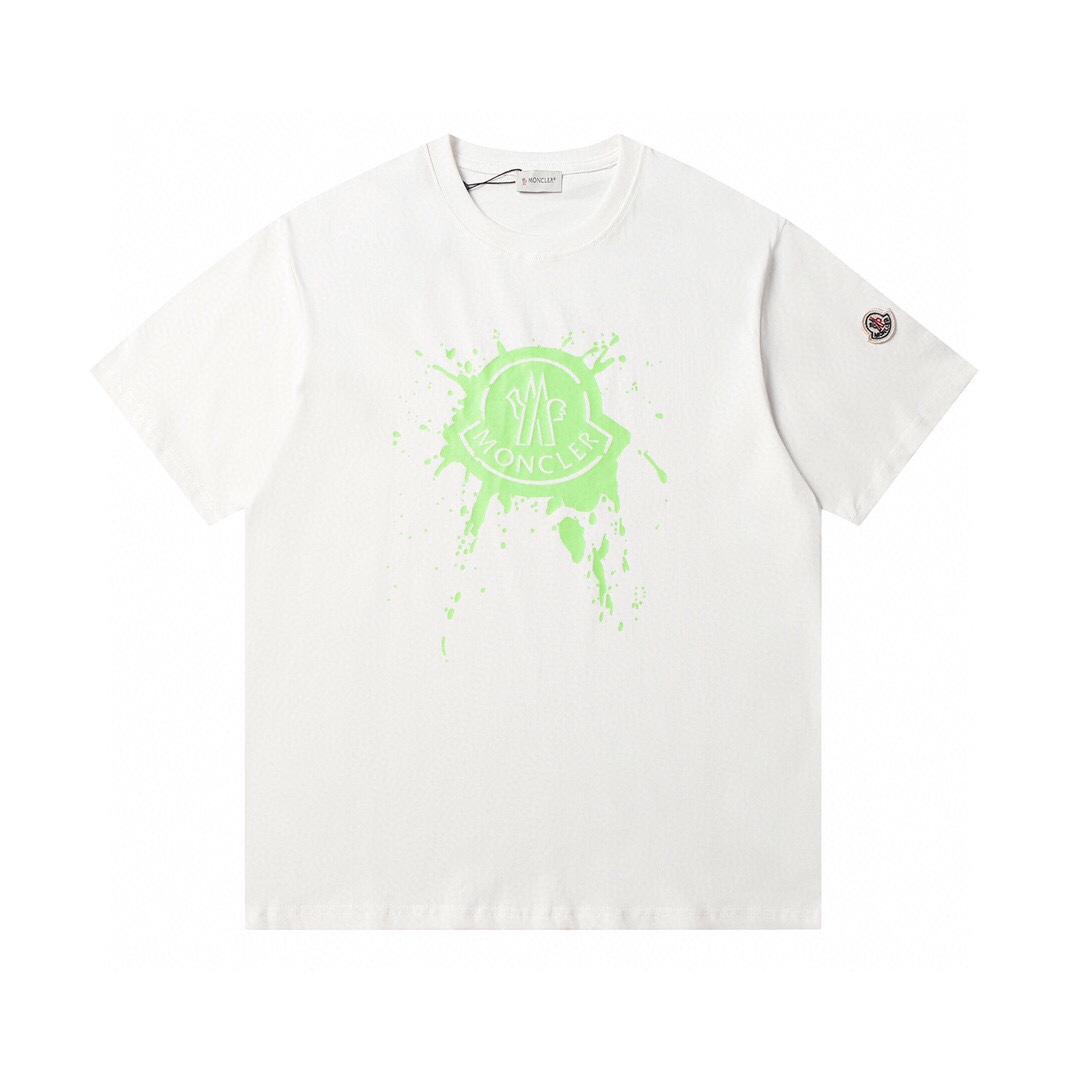 Moncler/Monkey Cotton Top-Level Fabric Short Sleeve with Radium Logo – Original Prototype, Unisex, Multiple Colors