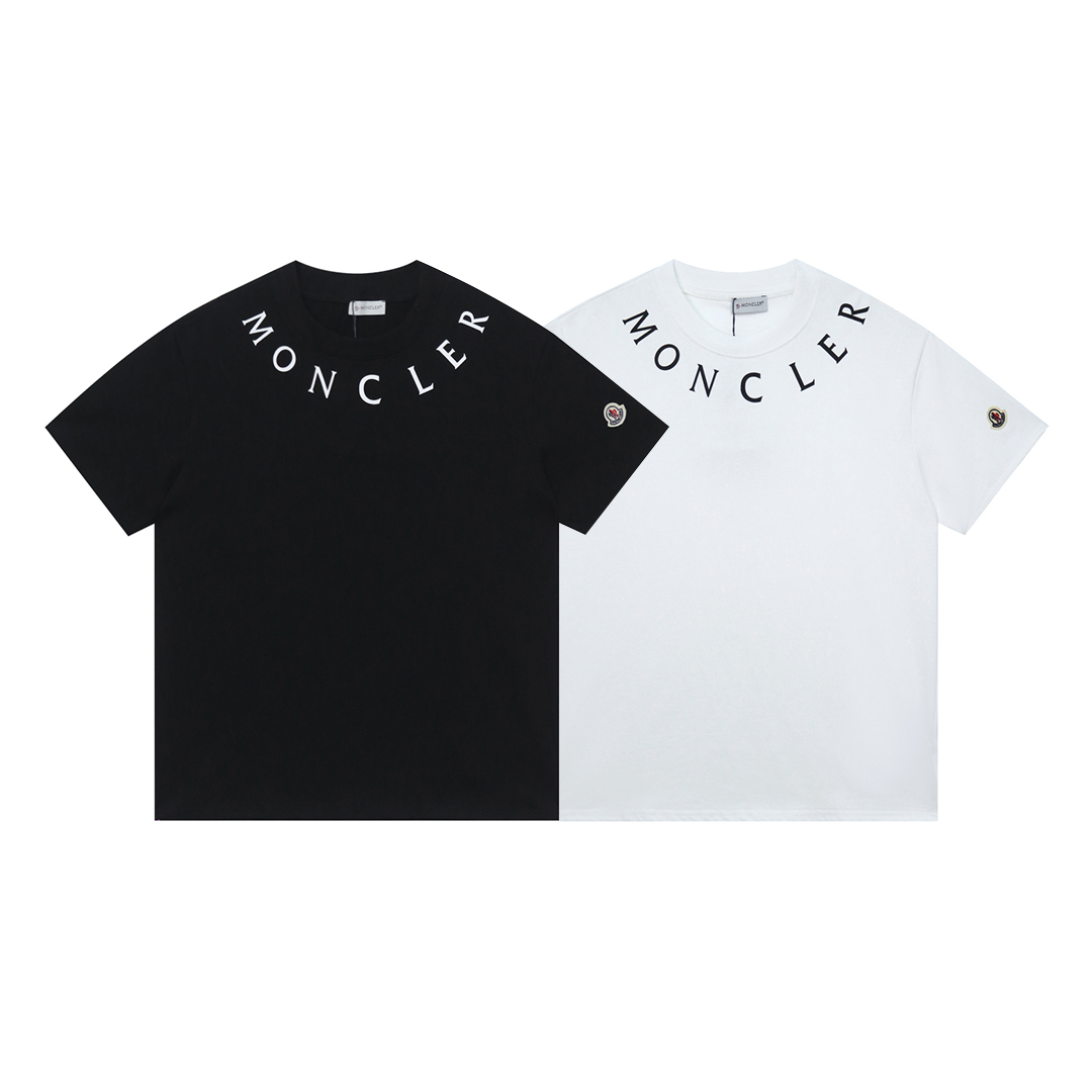 Moncler/Monkey 2025 Collection: Custom Cotton Short Sleeve Shirts in Black and White - 图片 9