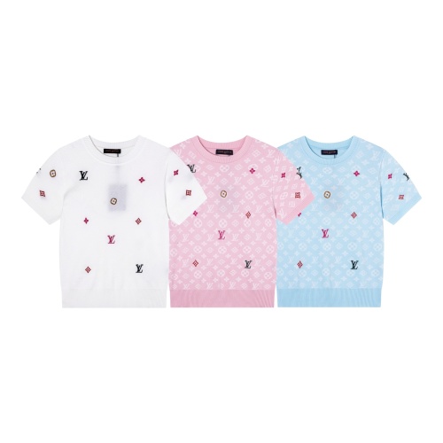 Louis Vuitton 25SS Jacquard Knit Short Sleeve T-Shirt with Embroidered Logo 1 Louis Vuitton 25SS Jacquard Knit Short Sleeve T-Shirt with Embroidered Logo