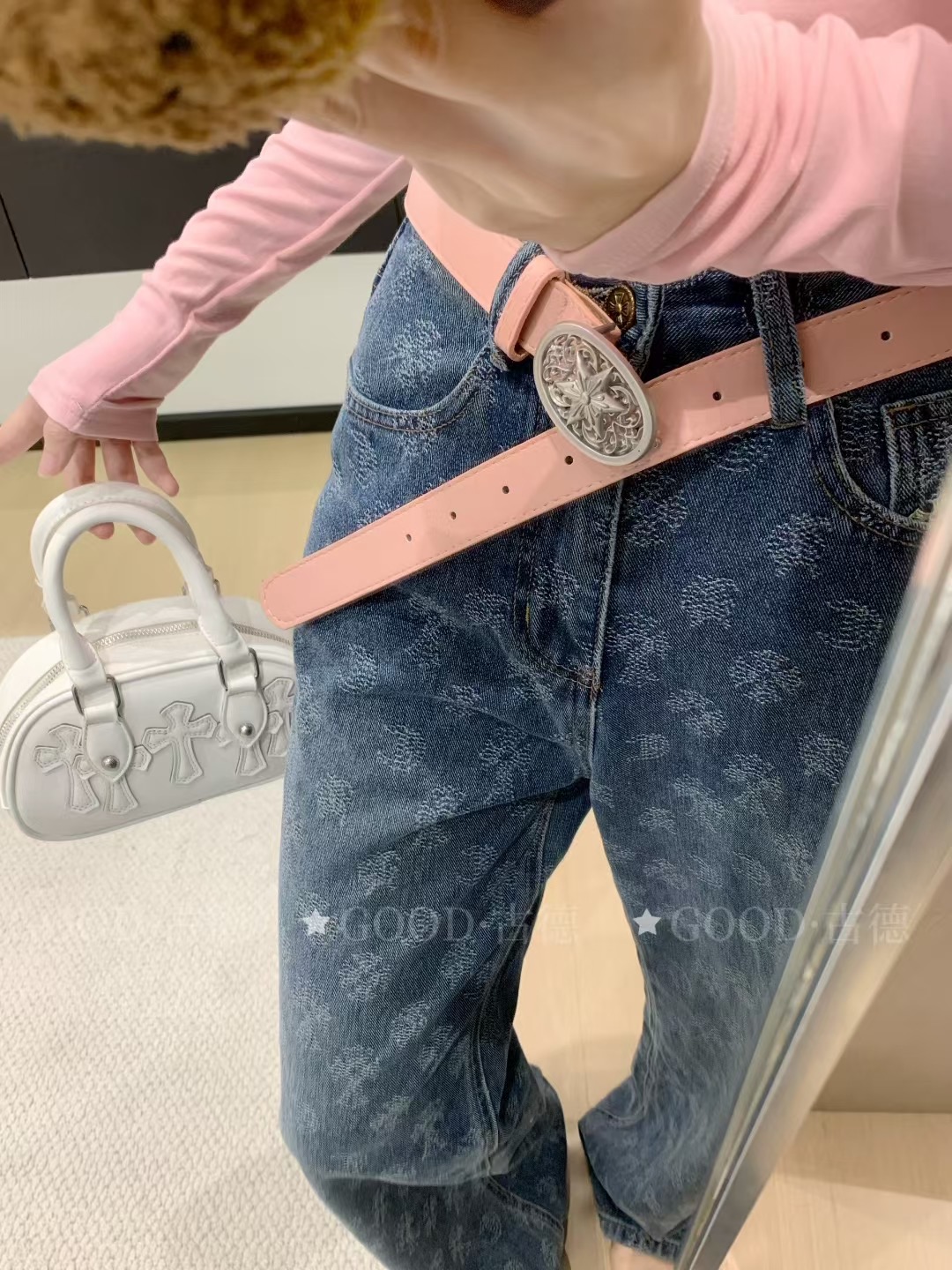 “2025 Women’s High-Quality Denim Pants with Embroidery and Zirconium Blue Details” - 图片 2