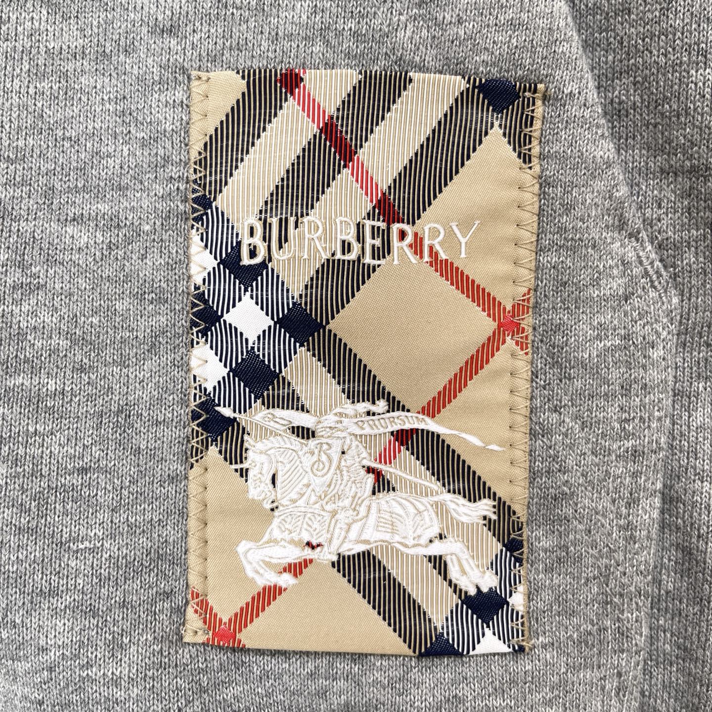 Burberry Men's Grey Marl Heavyweight Loopback Zip-Up Hoodie With Check Patch 5 i1741709820802 4442 0 7