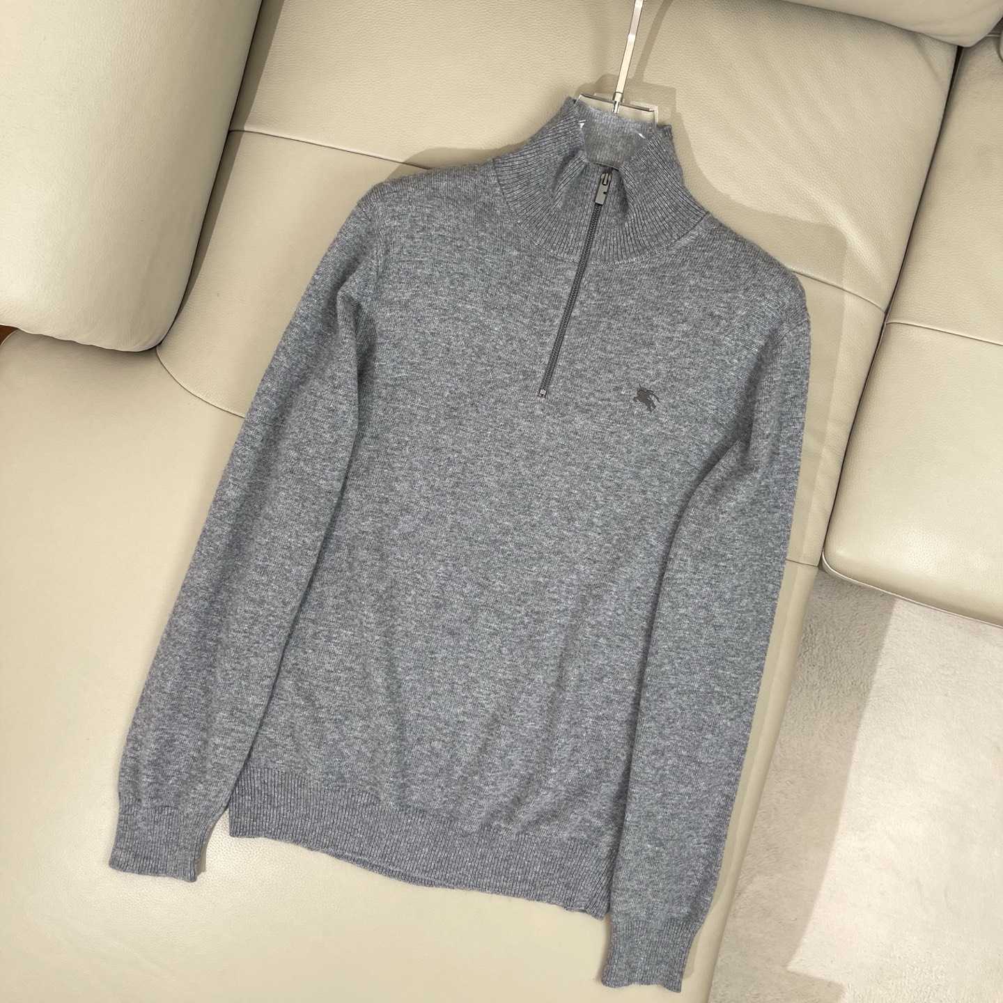 Burberry Men's Wool Half-Zip Pullover Sweater - Lightweight & Warm