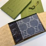 Gucci Scarf Hot Sale
 Blue Dark Unisex Knitting Wool Winter Collection Fashion
