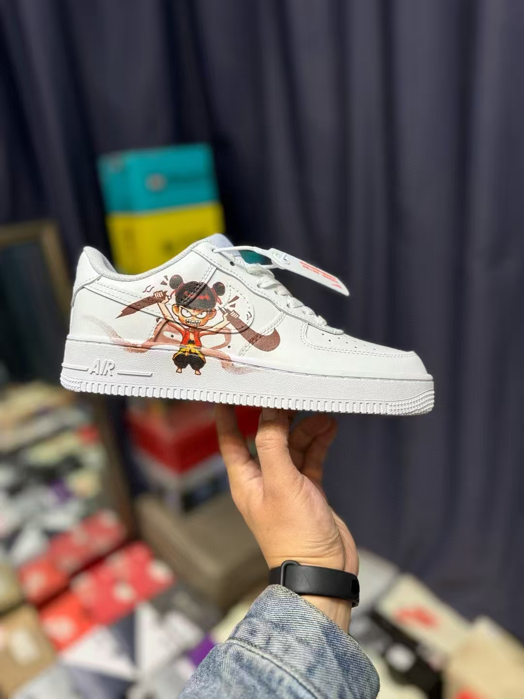 YB【定制球鞋】Nk Air Force 1 Low 我命由我不由天 哪吒魔童闹海定制 空军一号低帮涂鸦百搭休闲板鞋 CW2288-111 尺码25－－－40-选品中心
