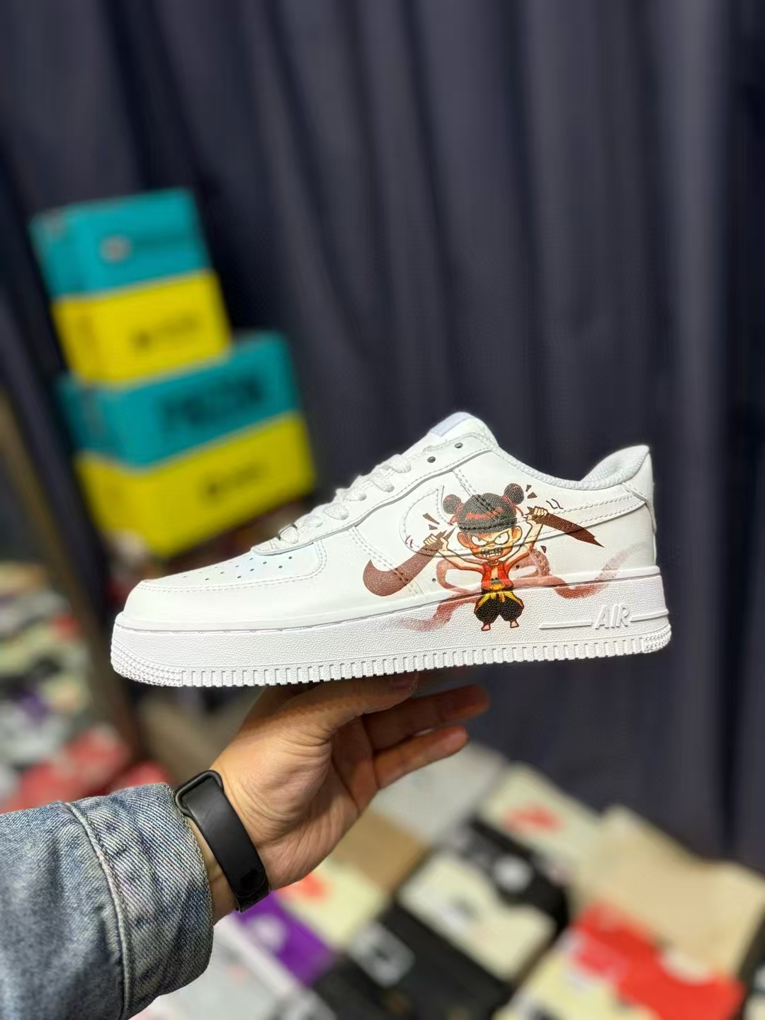 图片[5]-YB【定制球鞋】Nk Air Force 1 Low 我命由我不由天 哪吒魔童闹海定制 空军一号低帮涂鸦百搭休闲板鞋 CW2288-111 尺码25－－－40-选品中心